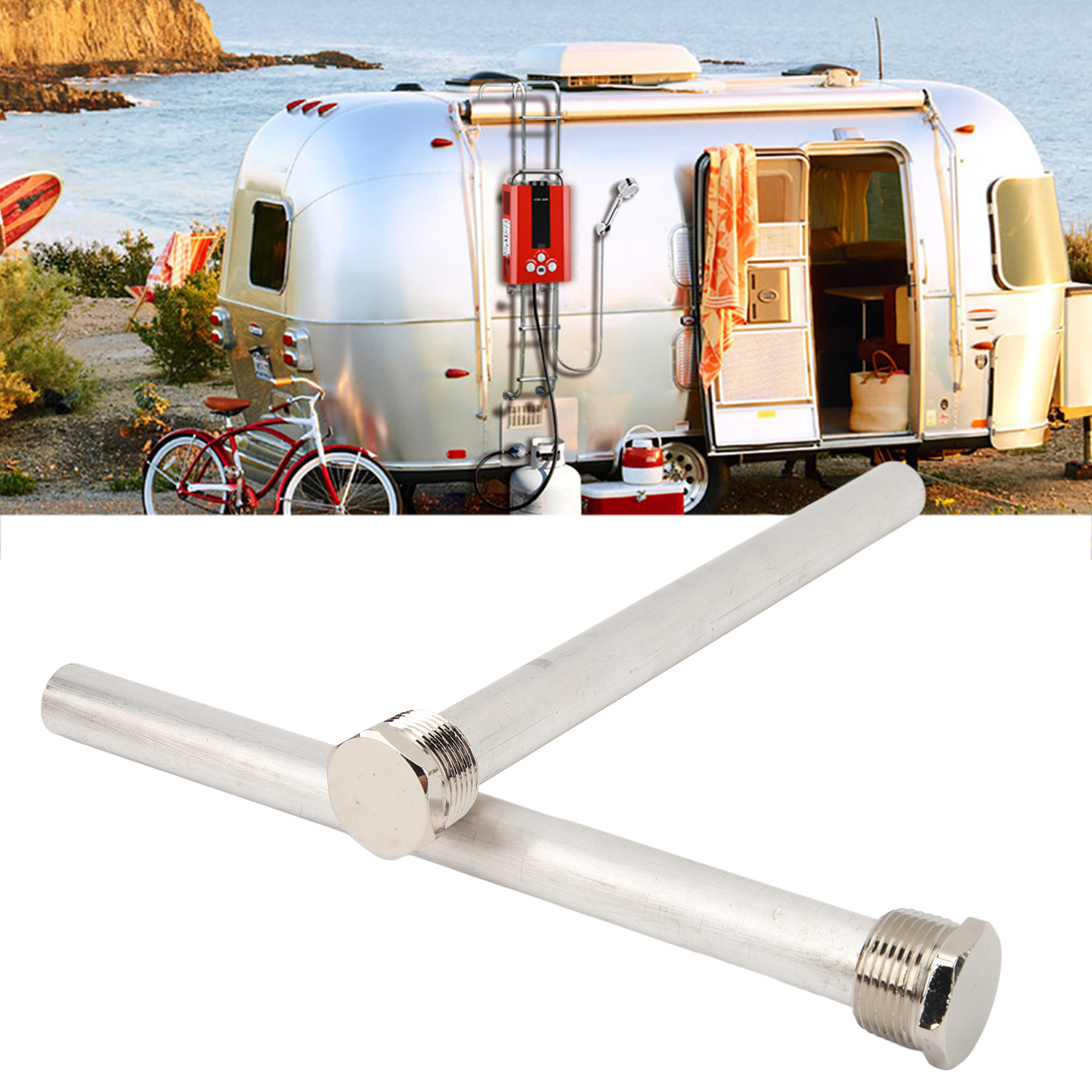 Satz Aus Zwei Chromanodenstäben Für Wohnmobil-warmwasserbereiter, 3/4" Npt Gewinde-magnesiumstäbe Von 18 X 235 Mm.