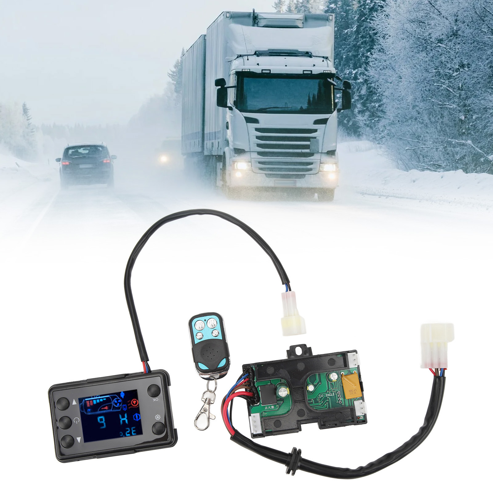 Zubehör Für Standheizung: 12v Diesel-standheizungs-überwachungs- Und Bedienfeld + Fernbedienung + Bedienfeld Mit Lcd-bildschirm (fernbedienung Wird Ohne Batterien Geliefert).