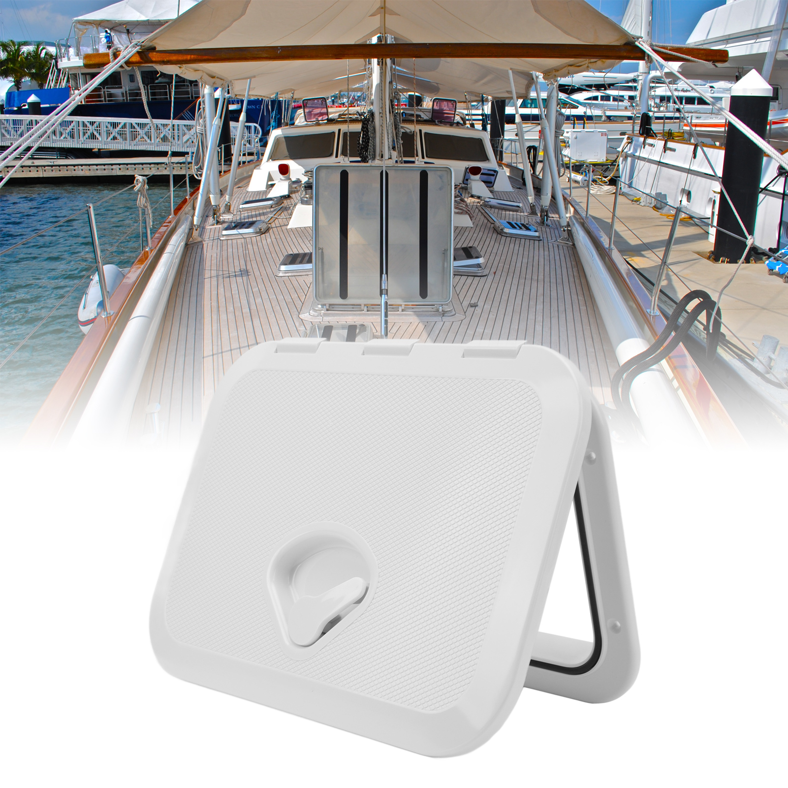 Lukenabdeckung Für Schiffe, Yachten Und Wohnmobile, 10-5/8" X 14-3/4" (270 X 375 Mm), Weiß.