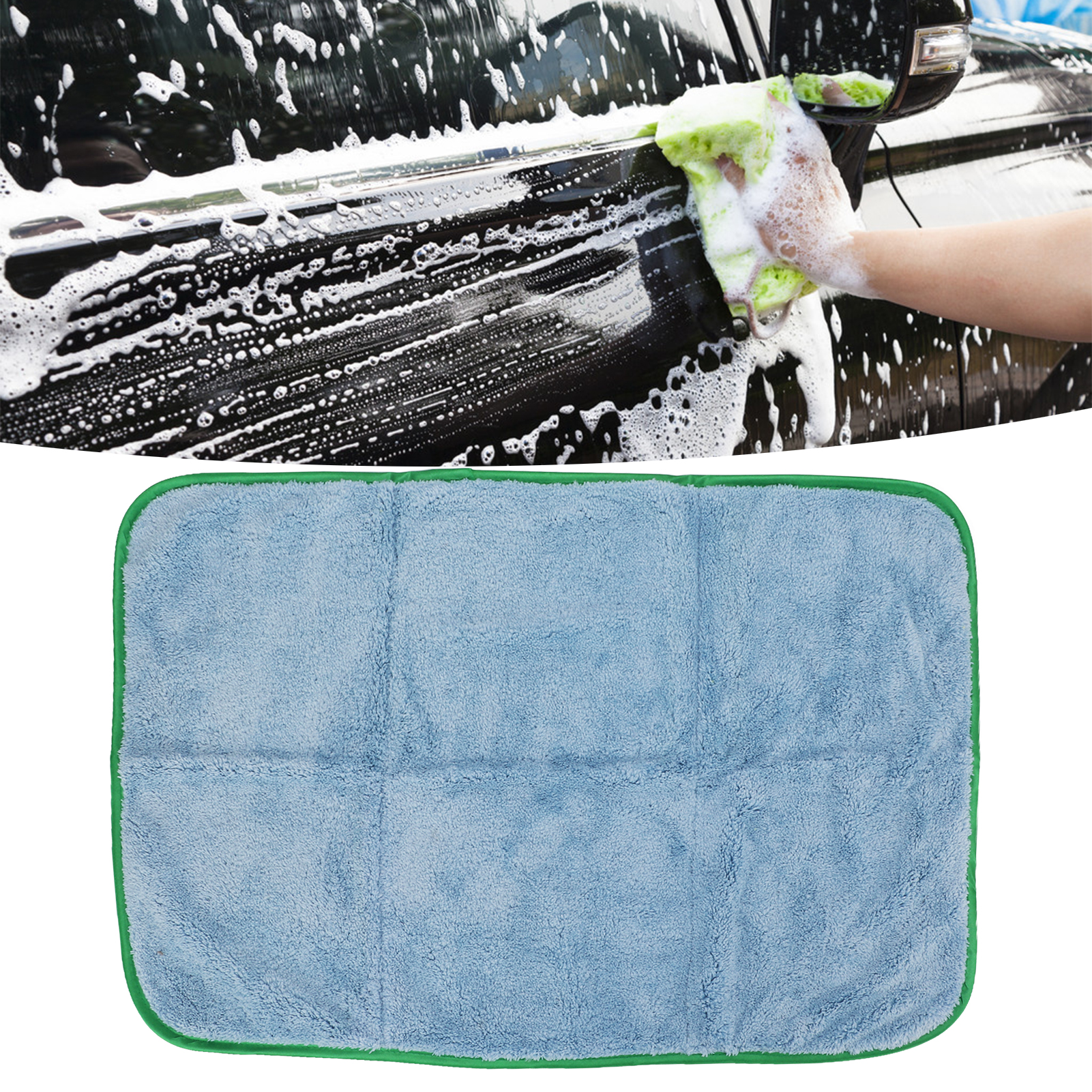 (exklusiv Im Meikeduo Shop) Dickes Und Saugfähiges Autowaschtuch 40 X 60 Cm, Blau Und Gelb