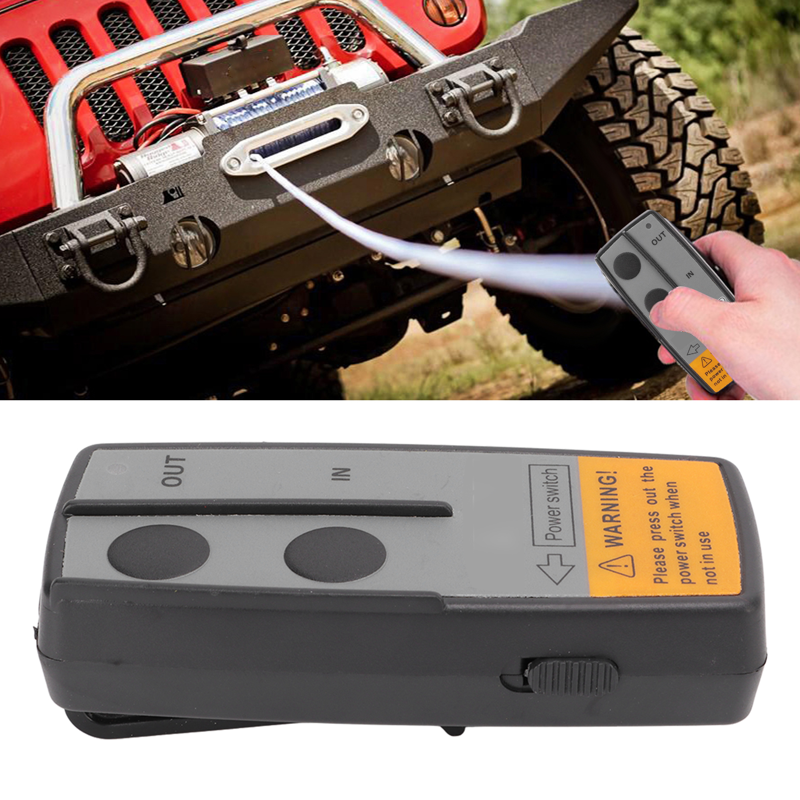 Universelle Funkfernbedienung Für 12v/24v-seilwinden (fernbedienung Und Empfänger Im Lieferumfang Enthalten, Fernbedienung Mit Eingebauter Batterie) (kls-203x) Schwarz, Batterie Im Lieferumfang Enthal