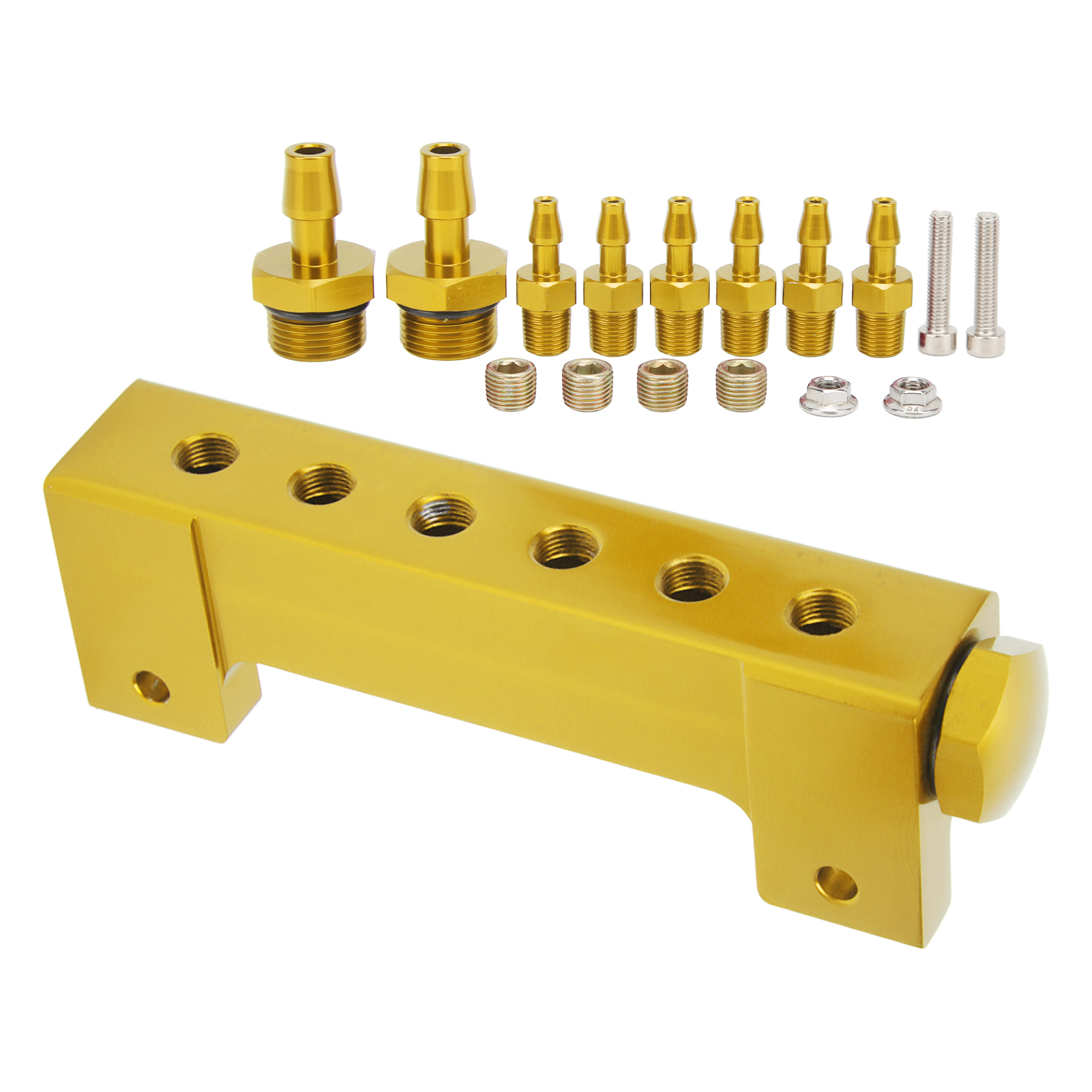 Universeller 6-port-vakuumverteiler 1/8" Npt, Goldfarben