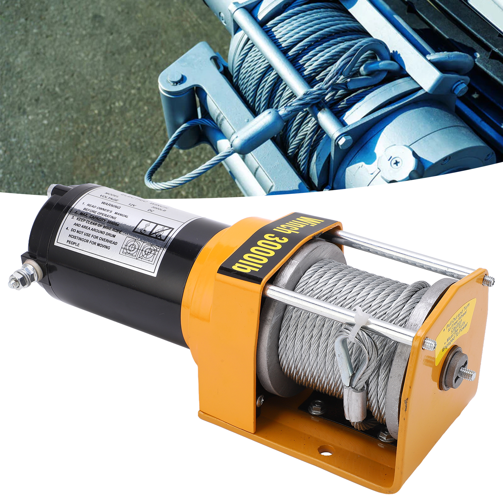 Elektrische Ersatzwinde Für Atv 3000lb (schnelle Version) 12v Kabelgebundene Steuerung Geeignet Für Atvs, Utvs Und Geländefahrzeuge (übergewicht).