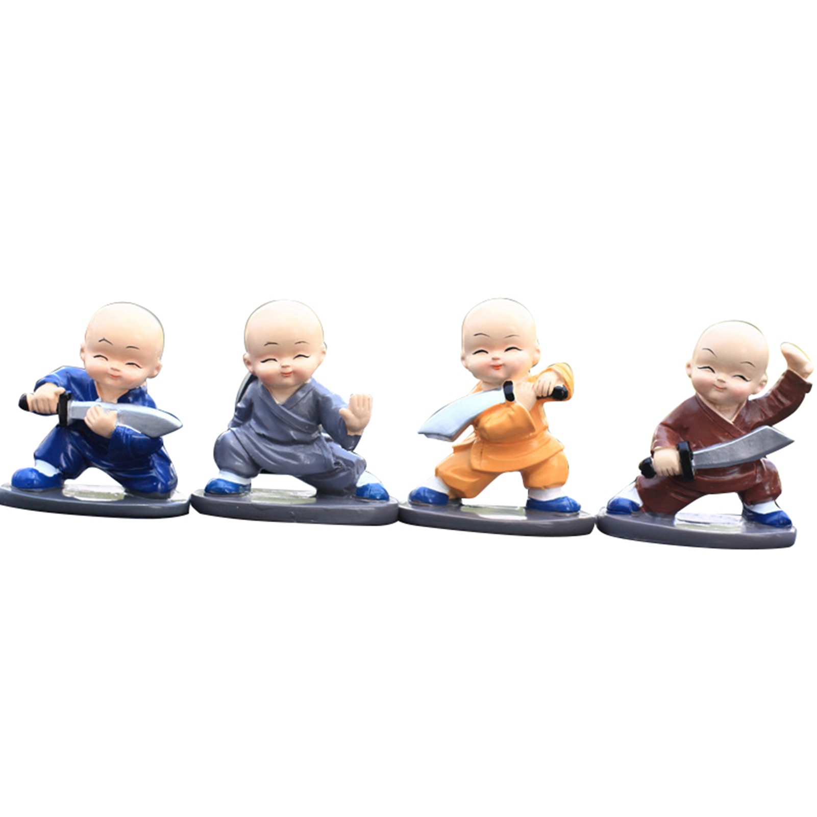 (exklusiv In Südostasien Erhältlich) Autositzdekoration Mit Shaolin-kung-fu-mönch – Kreative Wohndekoration – Set Mit Mönchen Mit Messern
