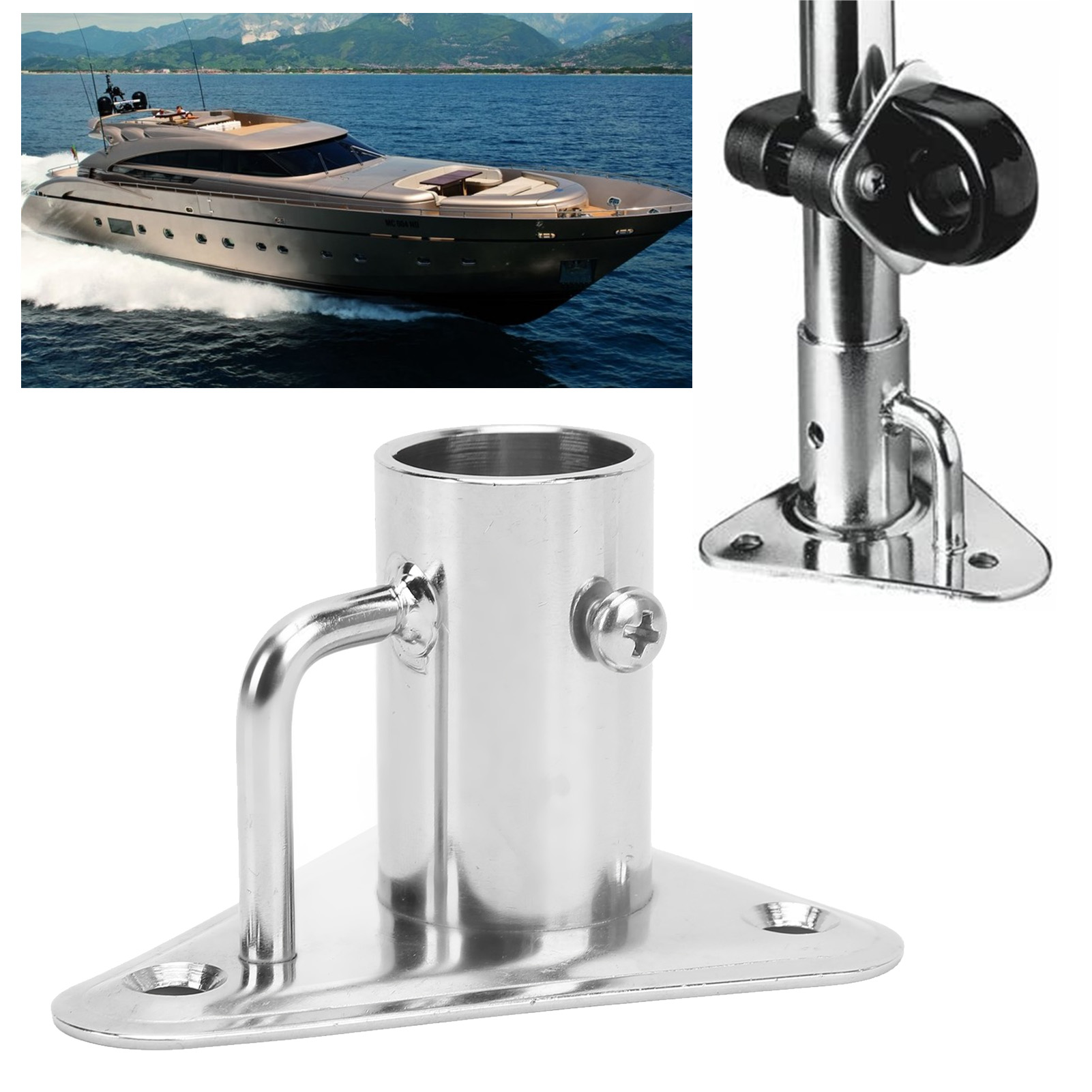 Stützhülse Aus Seewasserbeständigem Edelstahl 316 Für Schiffsgeländer, Fahnenmasten Und Sockel Mit 1-zoll-stützlöchern (2946sa).