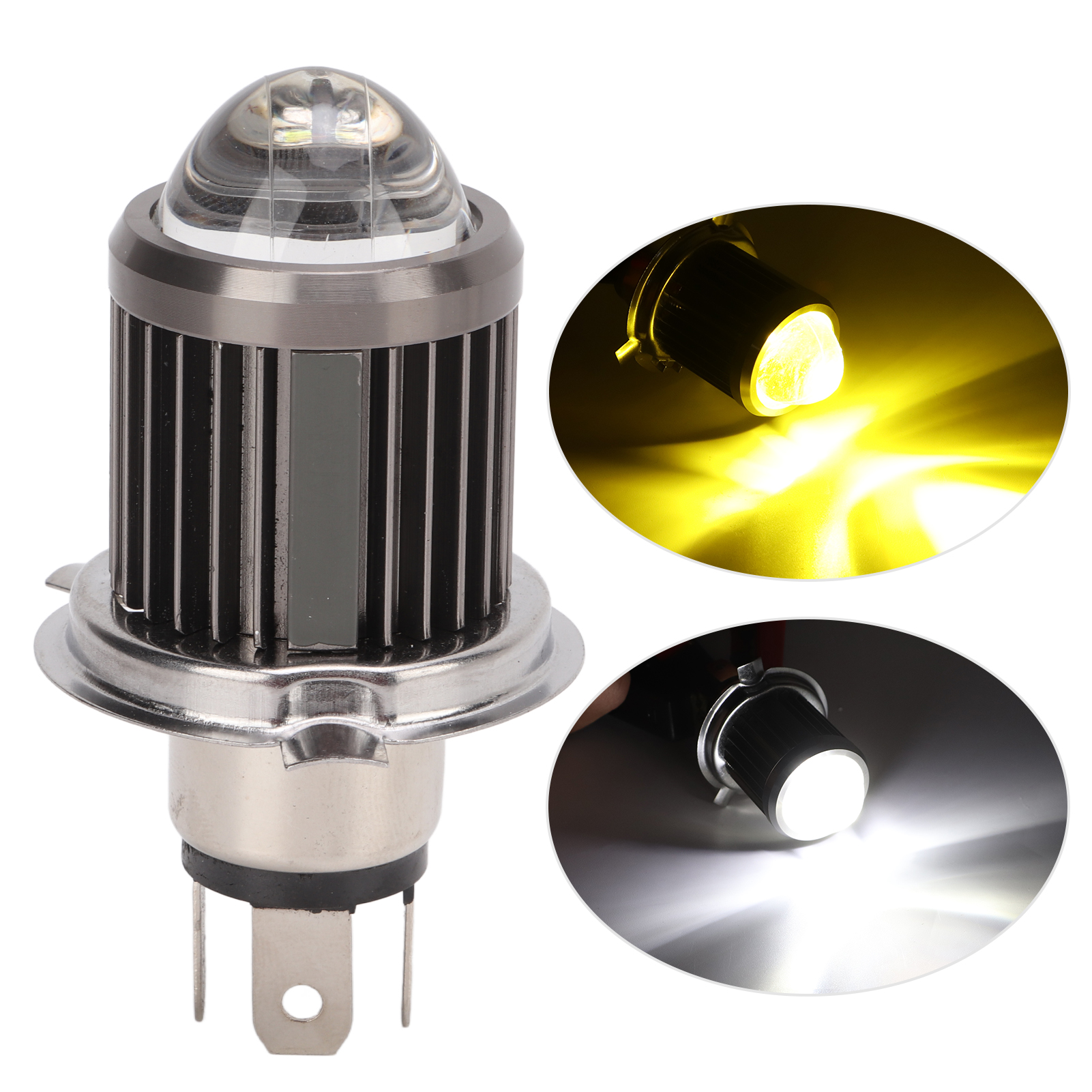 H4 Ba20d Led-laser-motorradscheinwerfer Mit Doppel-/dreifach-klaue, Zweifarben- Und Fern-/abblendlicht