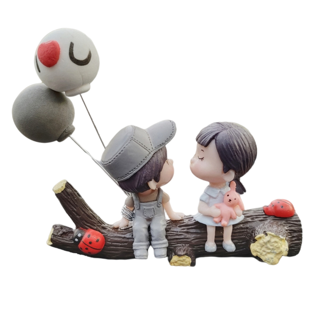 [yue Xinghui] 1 Niedliche Und Kreative Autodekoration Mit Ballon, Mittelkonsole, Kusspuppe, Autoinnenausstattung, Ast, Pärchen (grau) + Love-ballon, Einheitsgröße