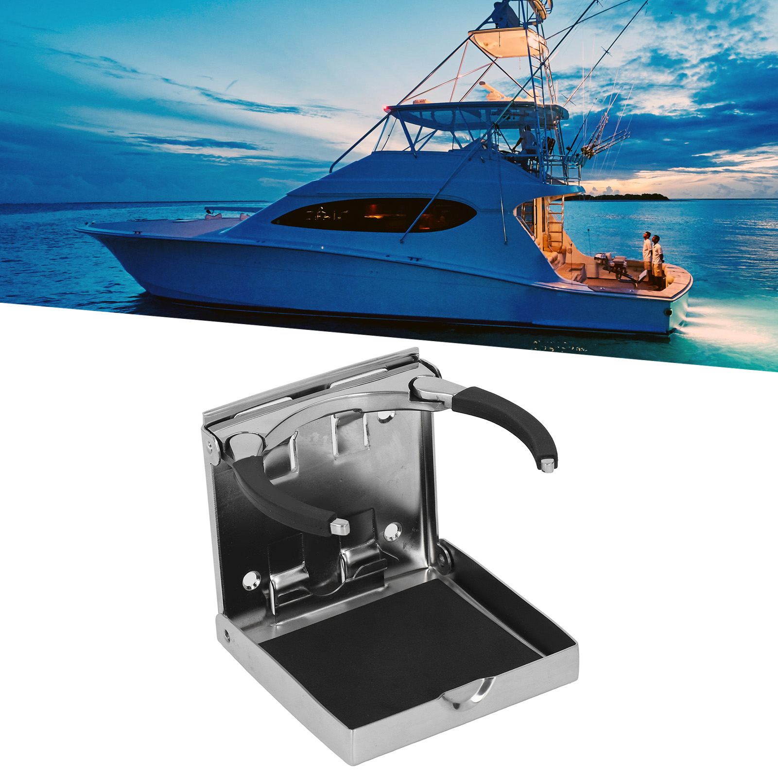 Verstellbarer Und Faltbarer Getränkehalter Aus Edelstahl 304 Für Yachten Und Wohnmobile (9931sl)