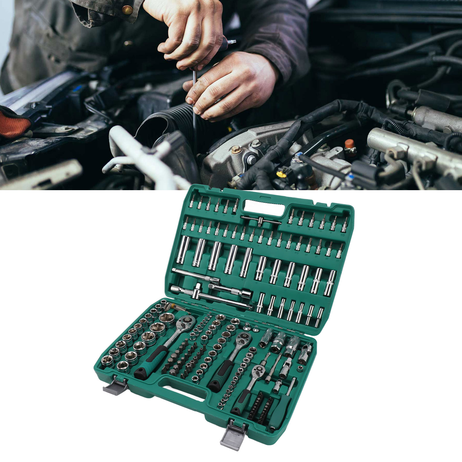 (video Verfügbar) Werkzeug- Und Ratschenset Für Autowartung Und -reparatur (blasgeformter Koffer, Farbe Zufällig) (übergröße) (übergewicht)