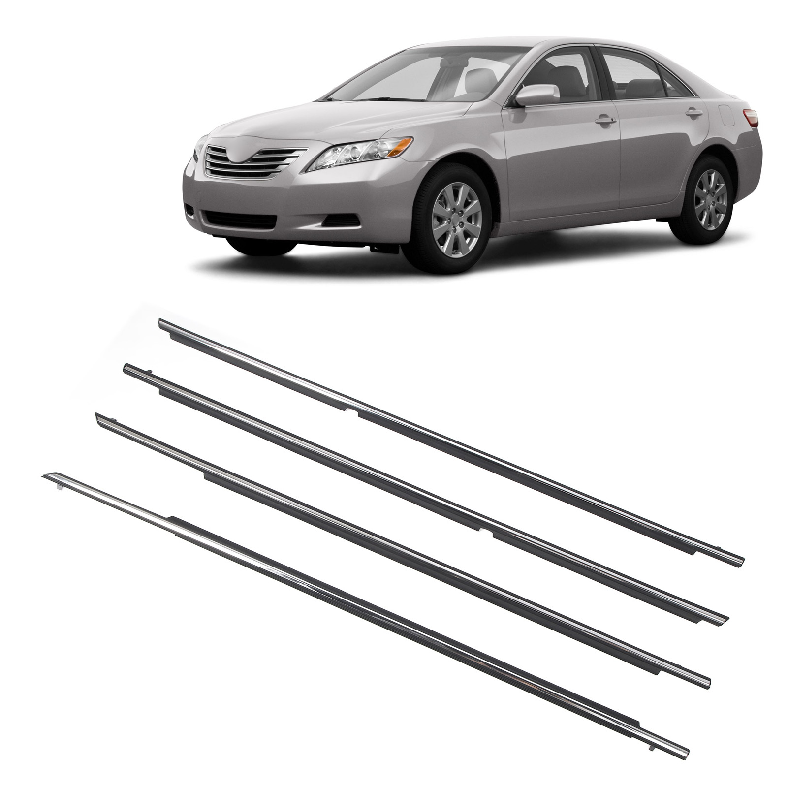 Satz Mit 4 Tür- Und Fensterdichtungsleisten, Geformte Dichtungsleisten, Autofensterdichtungsleisten 75710-06080, Passend Für Toyota Camry Xv40 2007-2011 (übergröße).