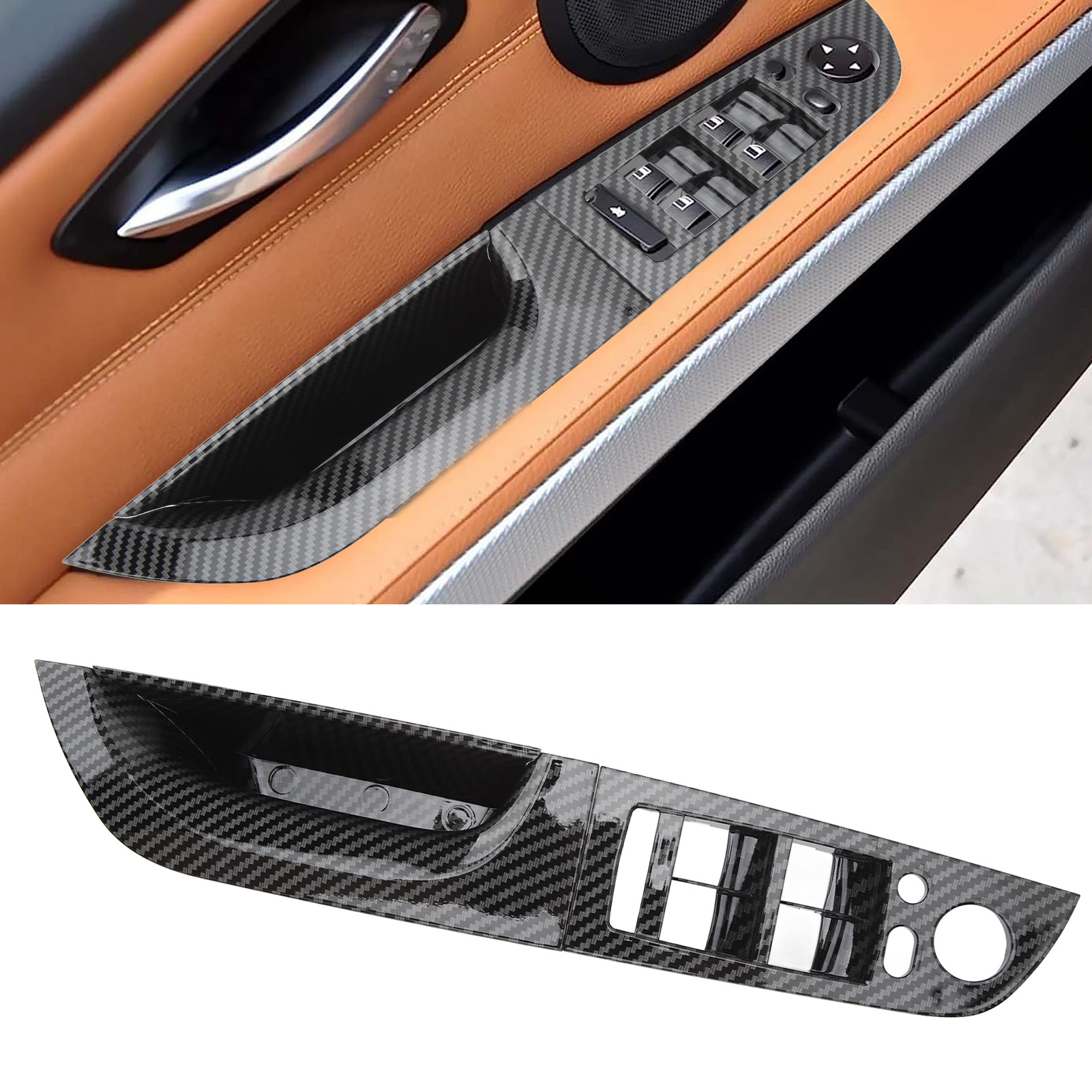 35,5 Cm Lange Tür- Und Fenstergriffe Für Die Fahrerseite Innen, Kompatibel Mit Bmw 3er E90 Limousine Lci 2009-2011, Carbonfaser-optik.