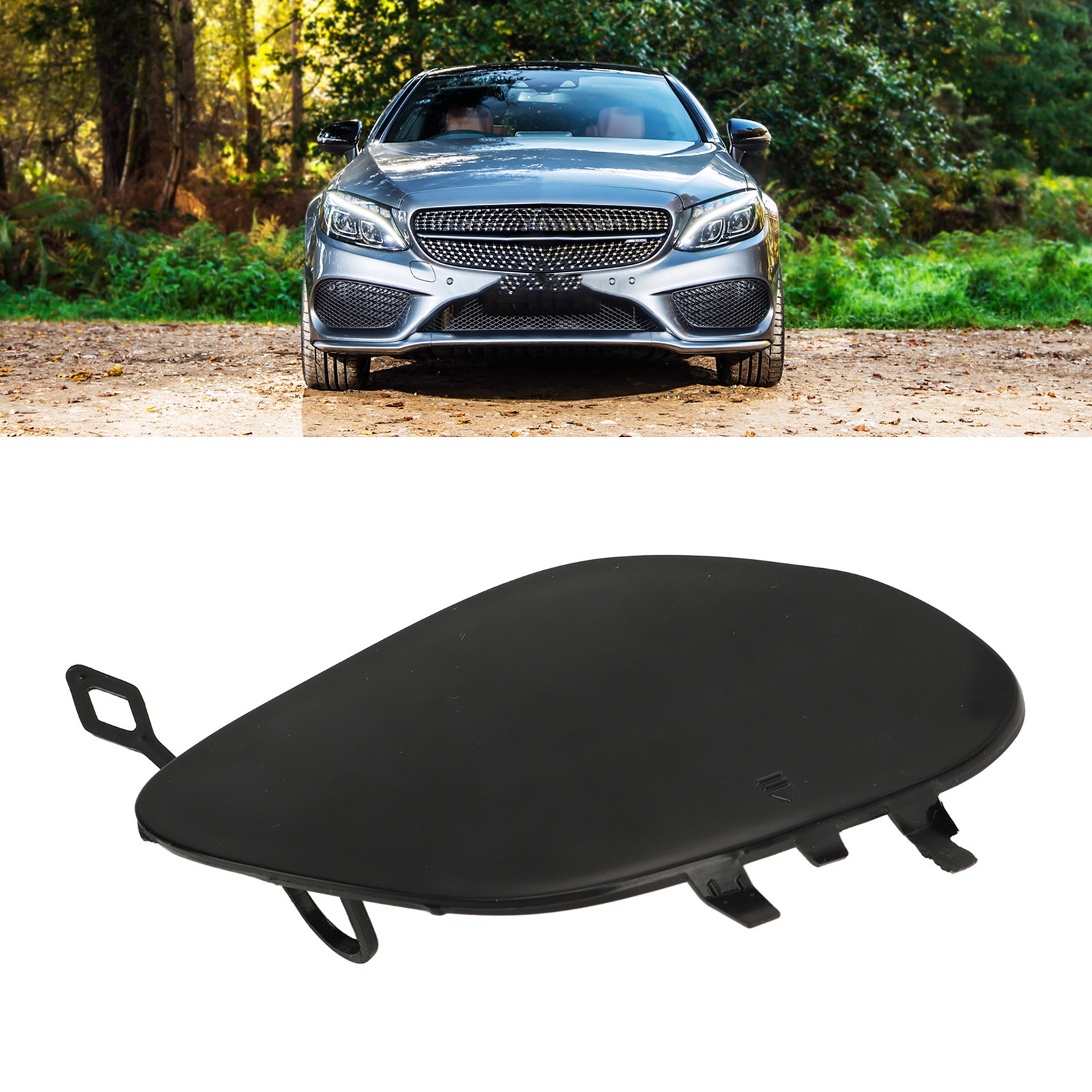 Oem-referenz: A2058850724 Abdeckung Für Abschlepphaken An Der Vorderen Stoßstange Für Mercedes-benz C-klasse C205 Coupé/cabriolet 2017-2018