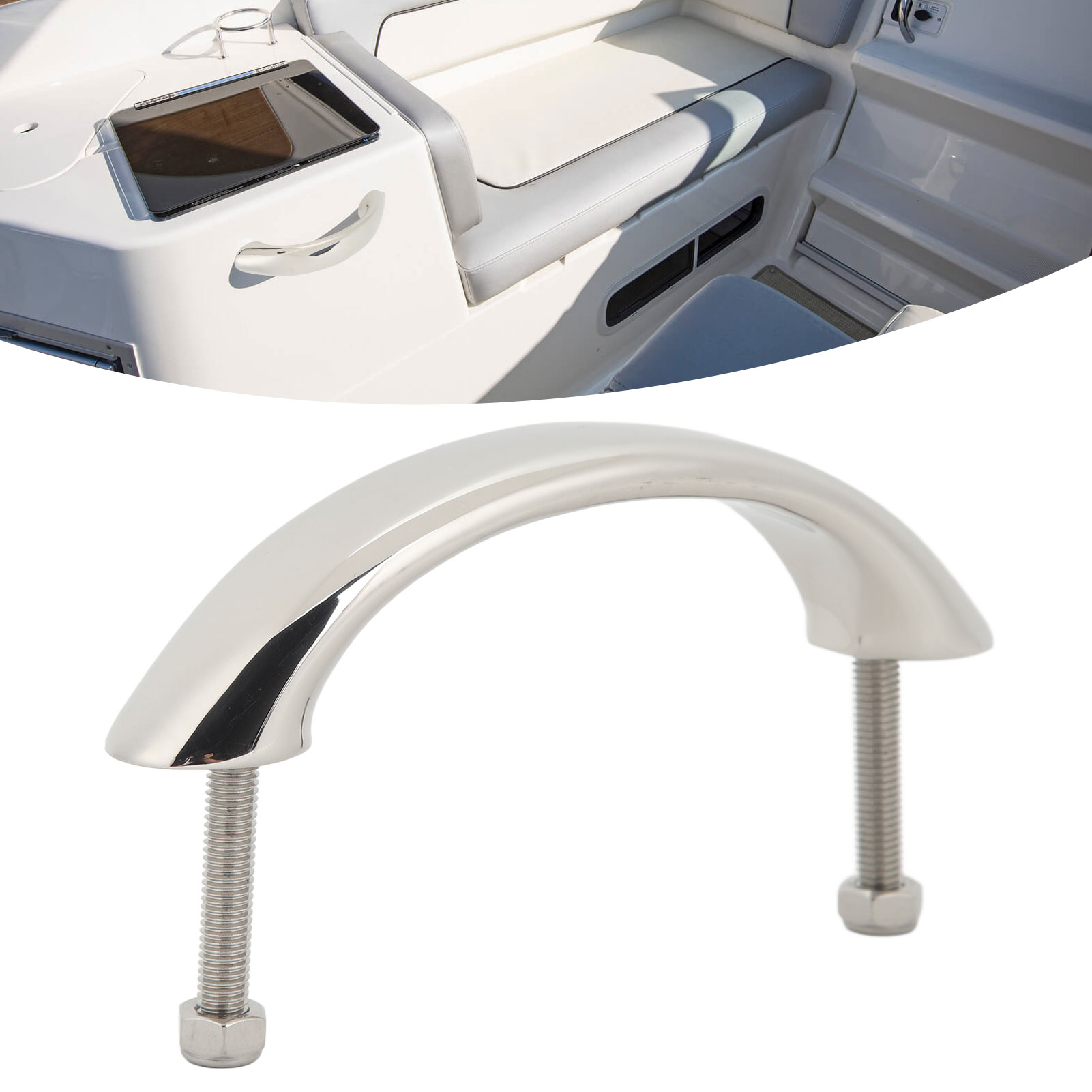 170-mm-sackloch Mit Gewindespindel, Griff Aus Seewasserbeständigem Edelstahl 316, Handlauf, Seewasserbeständige Stahlbeschläge, Geeignet Für Boote, Yachten Und Wohnmobile.