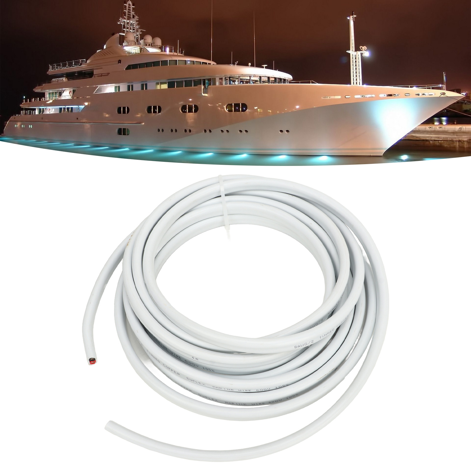 8 Awg Doppelschicht-seekabel, Verzinntes Kupfer-seekabel, Geeignet Für Auto- Und Schiffslautsprecher, Solarenergie (8 Awg 3 M)