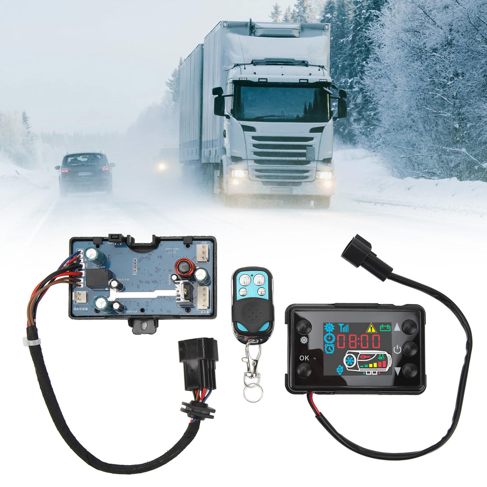Zubehör Für Standheizung: Überwachungs- Und Bedienfeld Für 12v/24v Diesel-standheizung + Fernbedienung + Bedienfeld Mit Lcd-bildschirm (fernbedienung Wird Ohne Batterien Geliefert).