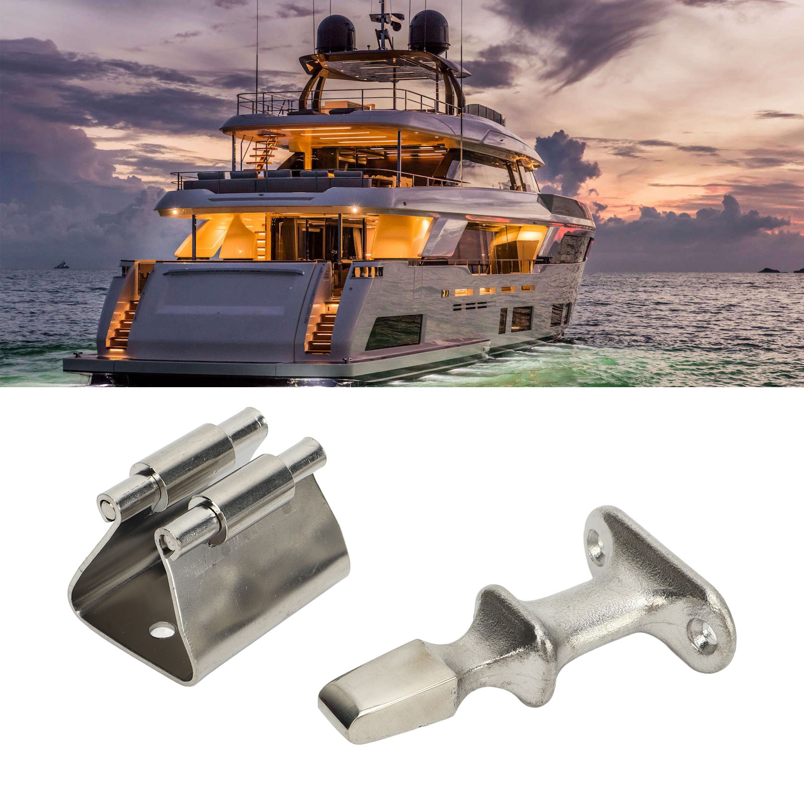 (video Verfügbar) 2-teiliges Marine-hardware-set, Türstopperclips Aus Edelstahl 304 Mit Halterungen Für Boote, Yachten Und Wohnmobile (höhe: 2-3/4 Zoll) (1280sa).
