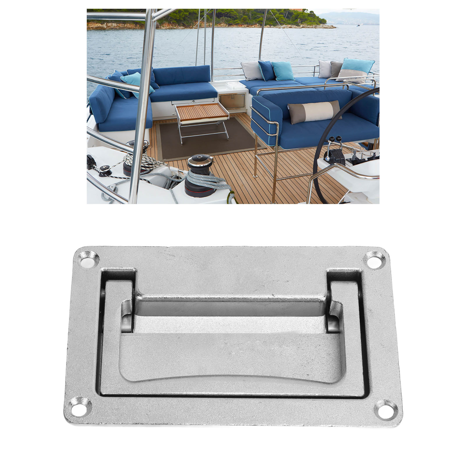Versenkter Griff Aus Zinklegierung Mit Den Maßen 111 X 69,5 Mm, Geeignet Für Wohnmobile, Anhänger, Boote, Decktüren, Kabinenschränke, Elektrokästen Und Aufbewahrungsboxen (504-4)