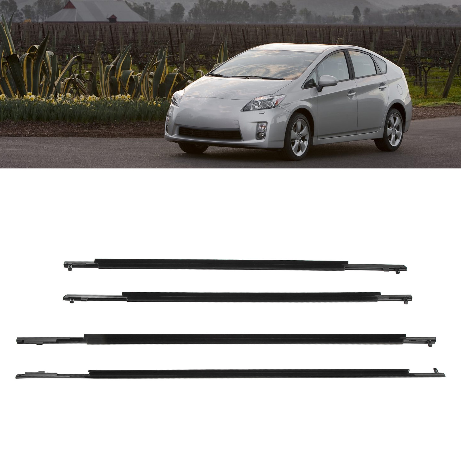 Satz Mit 4 Tür- Und Fensterdichtungen Für Toyota Prius 2010-2015 75710-47010 (mw-1014-bk) (übergröße)