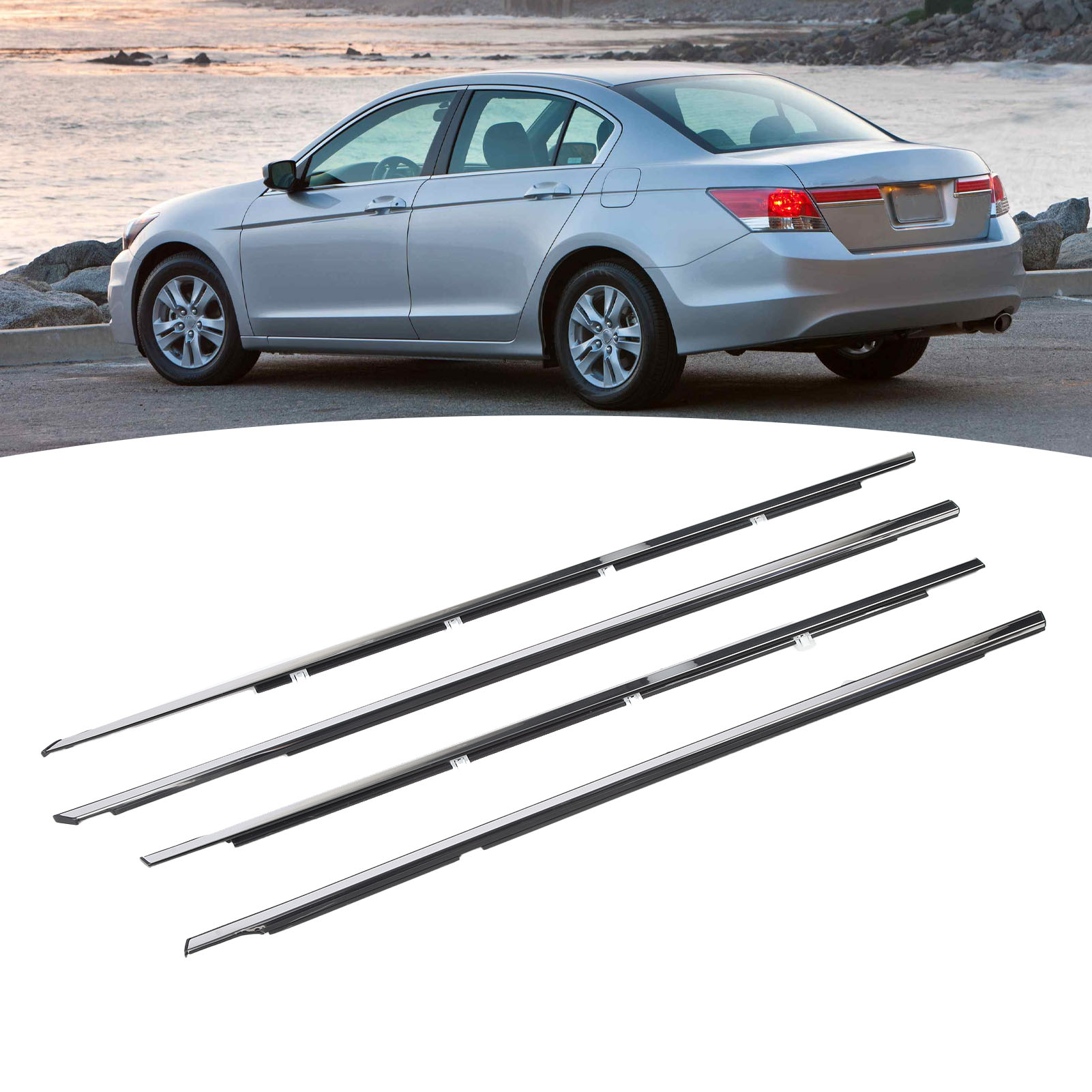 Satz Mit 4 Tür- Und Fensterdichtungen, Formteilen, Chrom-fensterdichtungen 72910ta0a01. Passend Für Honda Accord Achte Generation 2008-2012 (übergröße).