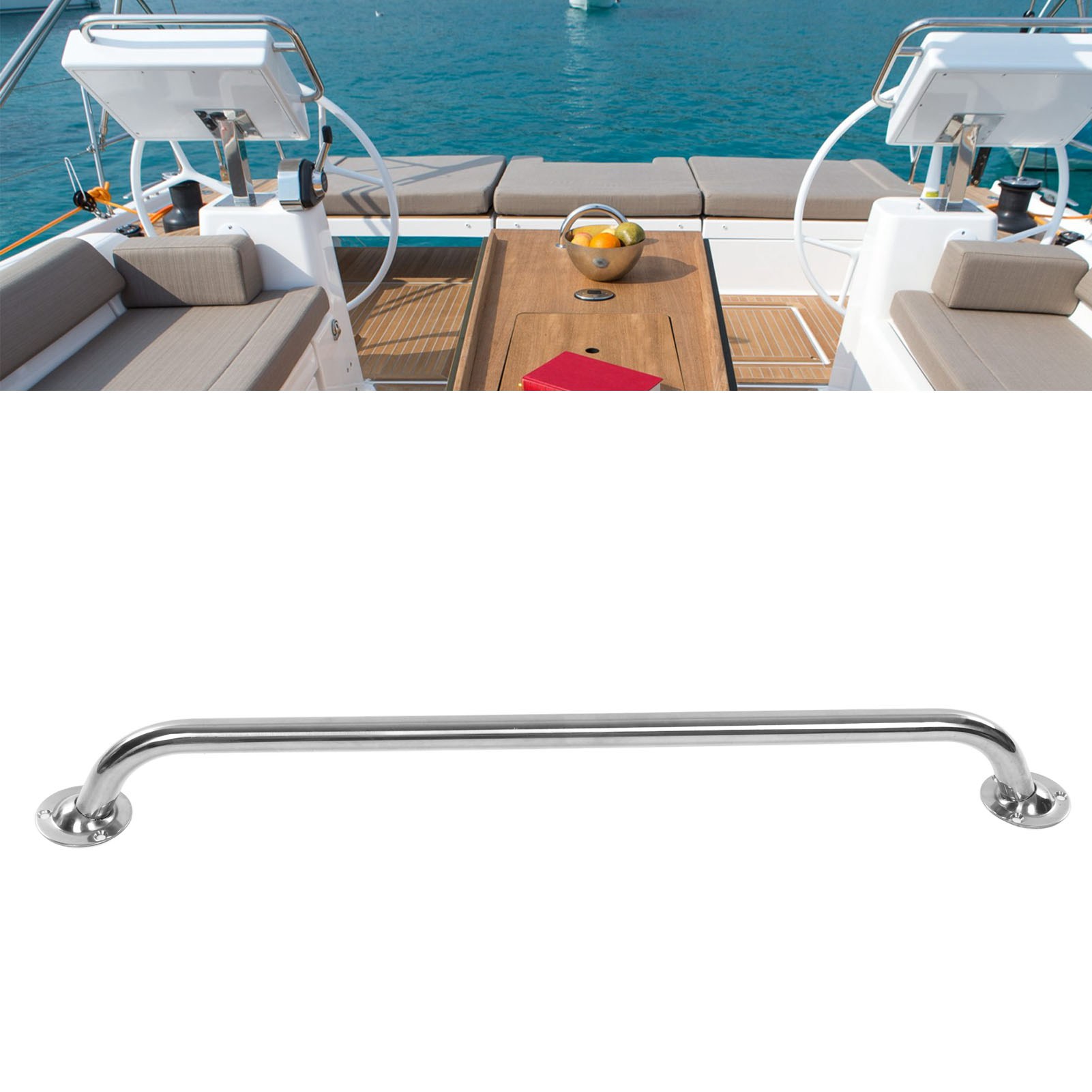 Yachtzubehör: 600 Mm Langer Handlauf Aus Edelstahl 304 Mit Wellenschutzgriff, Zusätzlicher Handlauf, Geeignet Für Große Boote, Yachten Und Wohnmobile.