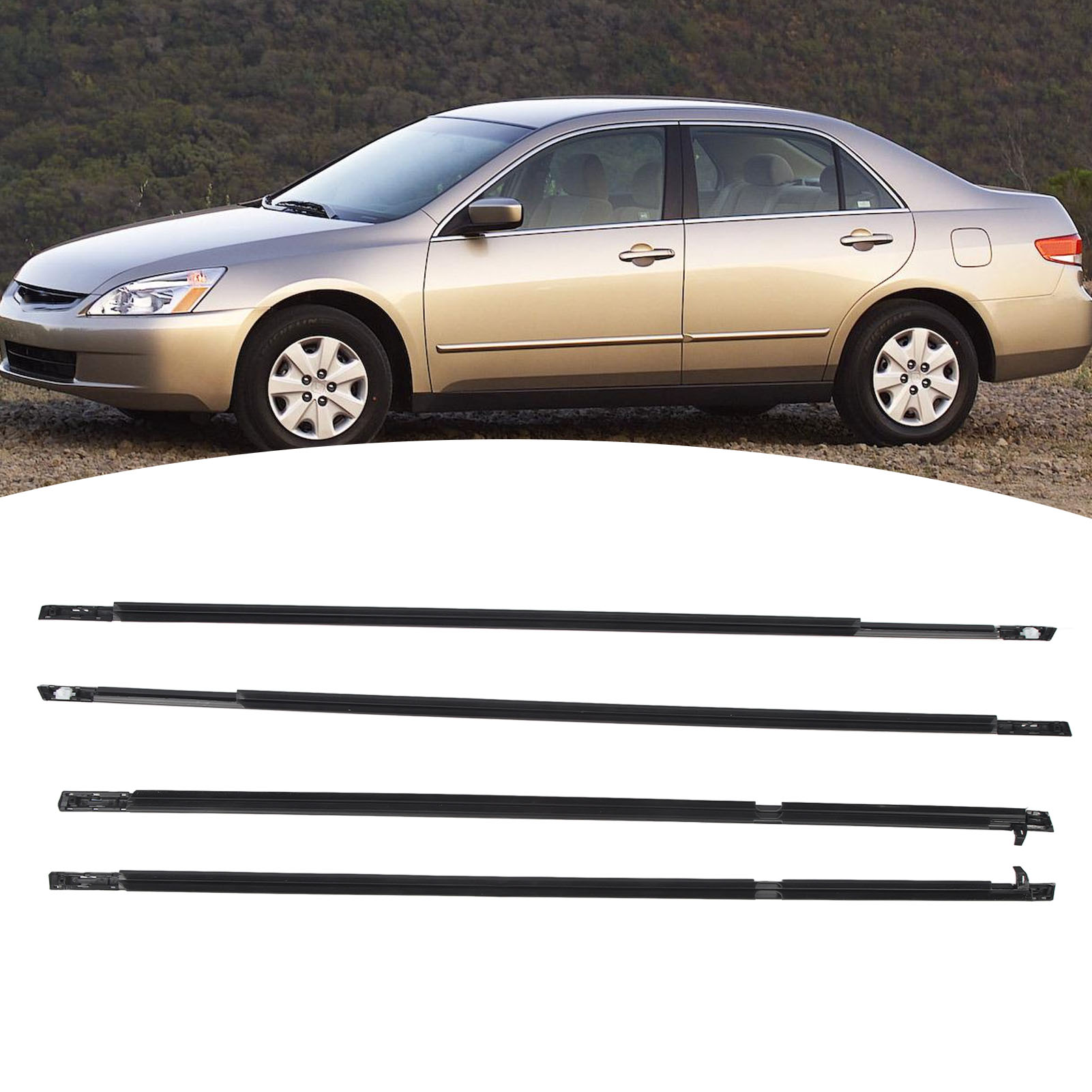 Satz Mit 4 Tür- Und Fensterdichtungsleisten, Formleisten, Autofensterdichtungsleisten 72950-sda-a01, Passend Für Honda Accord Siebte Generation 2003-2007 (übergröße).