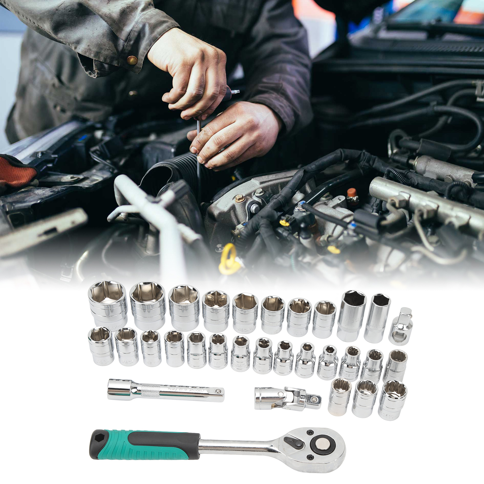 (video Verfügbar) Werkzeug- Und Ratschenschlüsselsatz Für Autowartung Und -reparatur (blasgeformte Box, Zufällige Farbe) (versand Im Karton) (übergewicht)