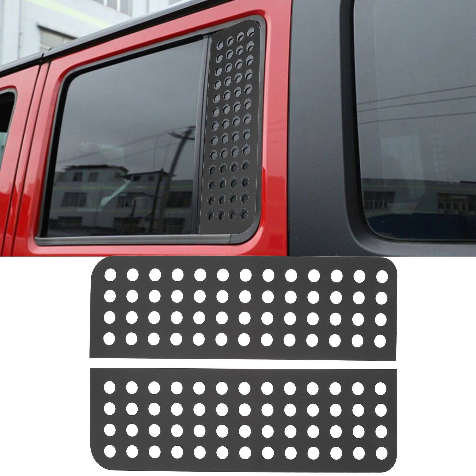 Zwei Aufkleber Aus Aluminiumlegierung Für Türen Und Heckscheiben, Passend Für Jeep Wrangler Jk Modelle 2007-2018a.