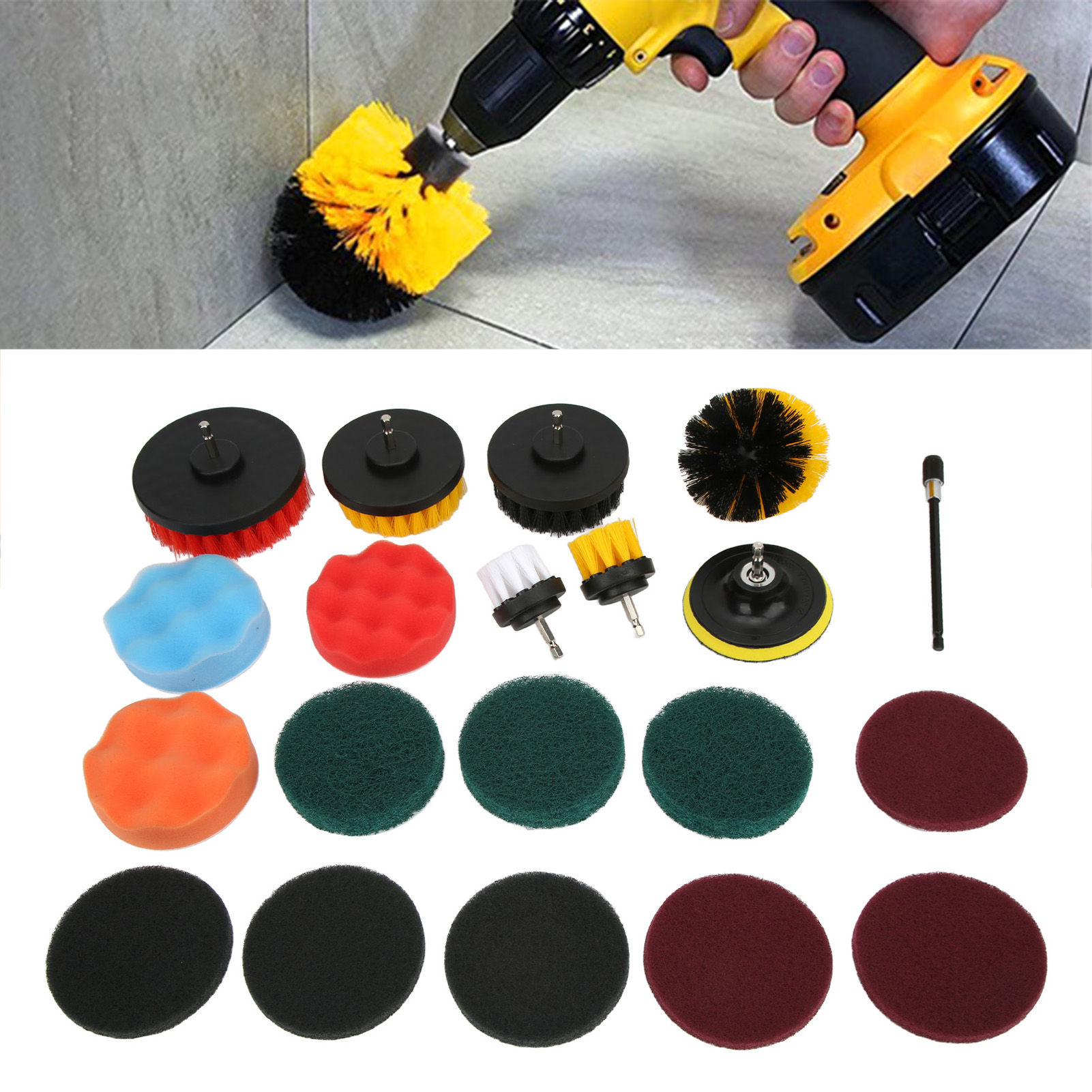 Set Mit 20 Autoreinigungswerkzeugen Inklusive Autowaschbürste.