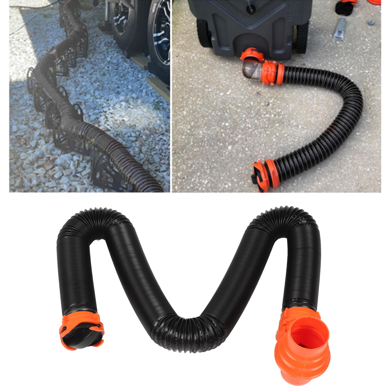 Wohnmobil-abwasserablaufrohrset Mit Abwasserventil, Flexiblem Pp-schlauch Und 90°-drehgelenk, 4,5 M.