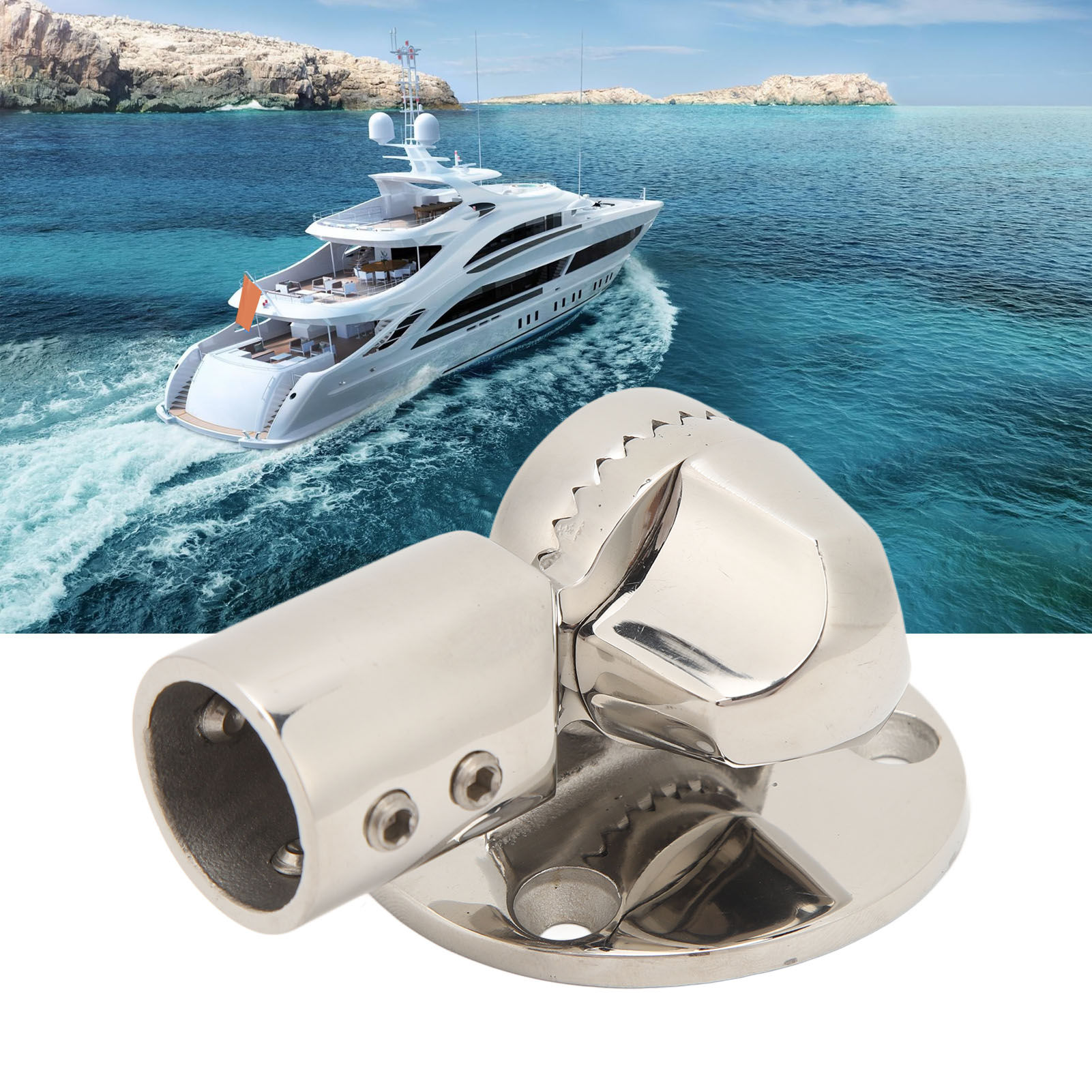 Halterung Für Marine-vhf-antenne, 22 Mm (7/8") Ratschen-antennenfuß Aus Edelstahl 316, 180° Verstellbare Antennenhalterung