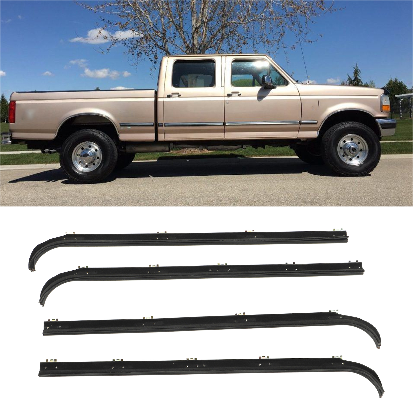 4-teiliger Tür- Und Fensterdichtungssatz, Kompatibel Mit Ford F-150, F-250, F-350 1987-1997 E7tz1521452a, E7tz1521453a, F2tz1521456a, F2tz1521457a (mw-1003-bk)