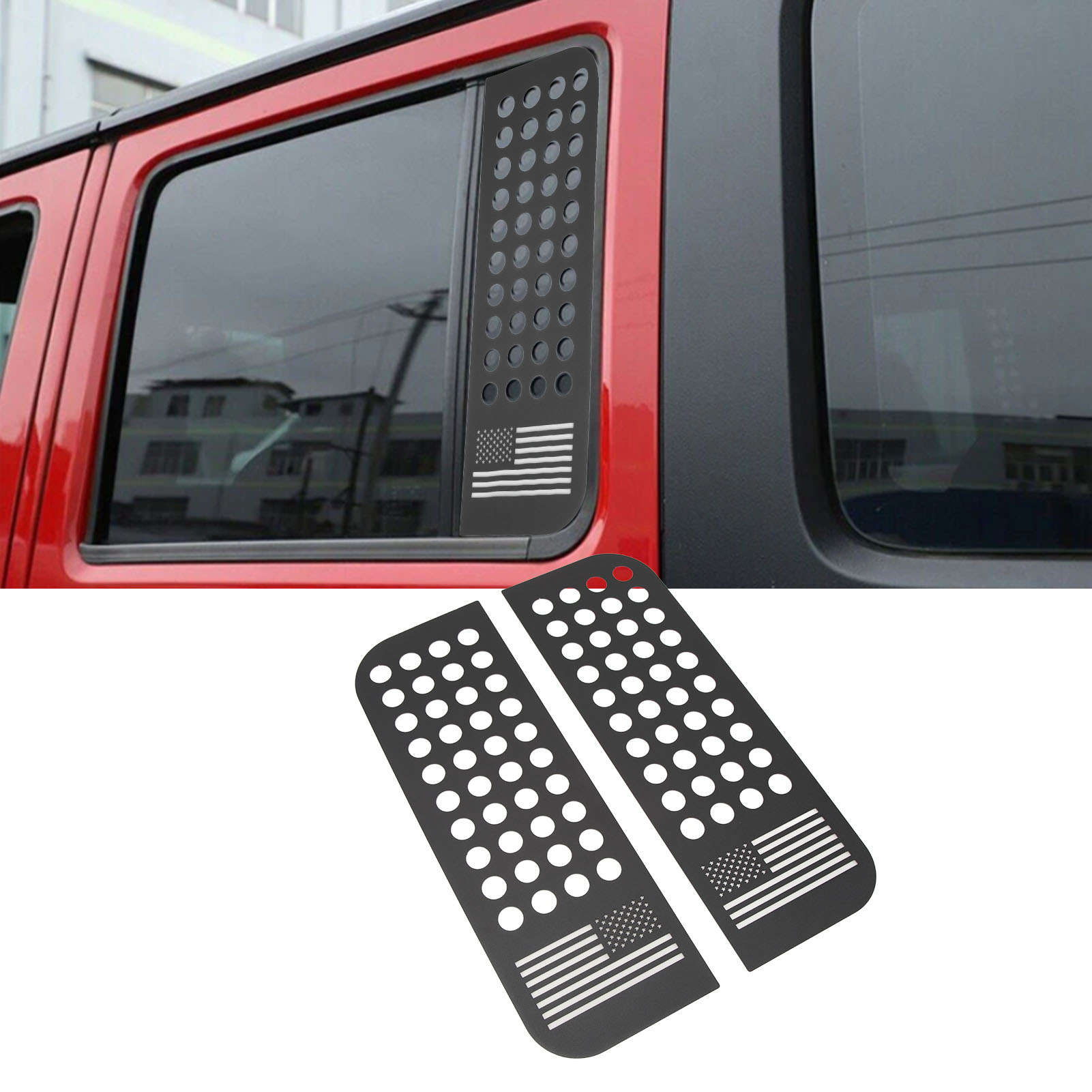 Zwei Aufkleber Aus Aluminiumlegierung Für Türen Und Heckscheiben, Passend Für Jeep Wrangler Jl Modelle 2018-2021b.