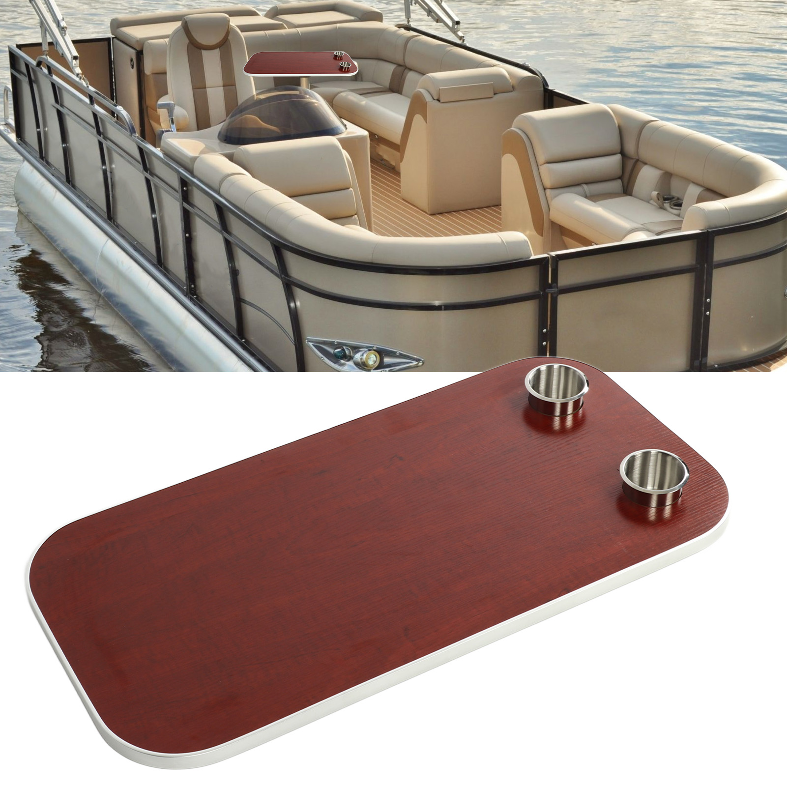 Zubehör Für Wohnmobile Und Yachten: Esstisch Aus Massivholz (800 X 400 Mm) Mit Abnehmbarer Tischplatte Und Couchtisch Mit Zwei Getränkehaltern. Geeignet Für Wohnmobile, Yachten, Wohnwagen, Terrassen U