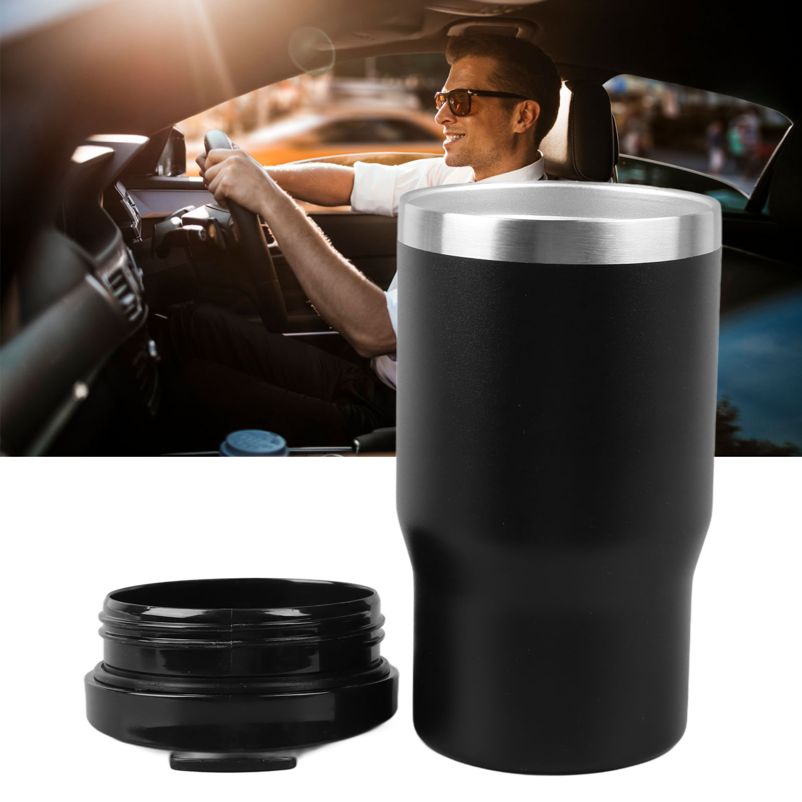 (exklusiv In Mexiko Erhältlich) 414 Ml (14 Oz) Edelstahl-isolierbecher, Ideal Fürs Büro Oder Auto (schwarzer Kunststoffring).