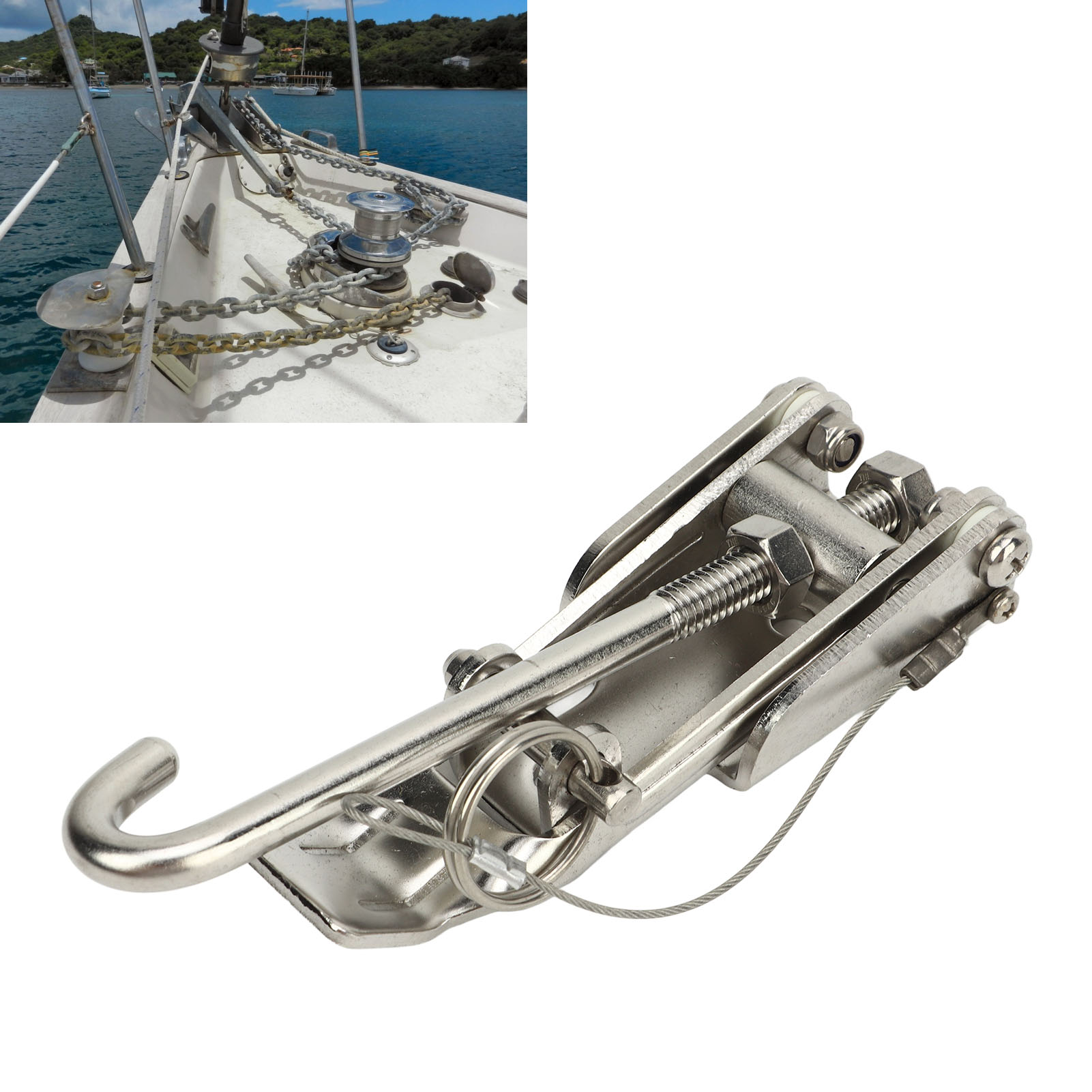 Ankerkettenspanner Aus Seewasserbeständigem Edelstahl 304, 8-1/4" X 1-3/8" (9934se)