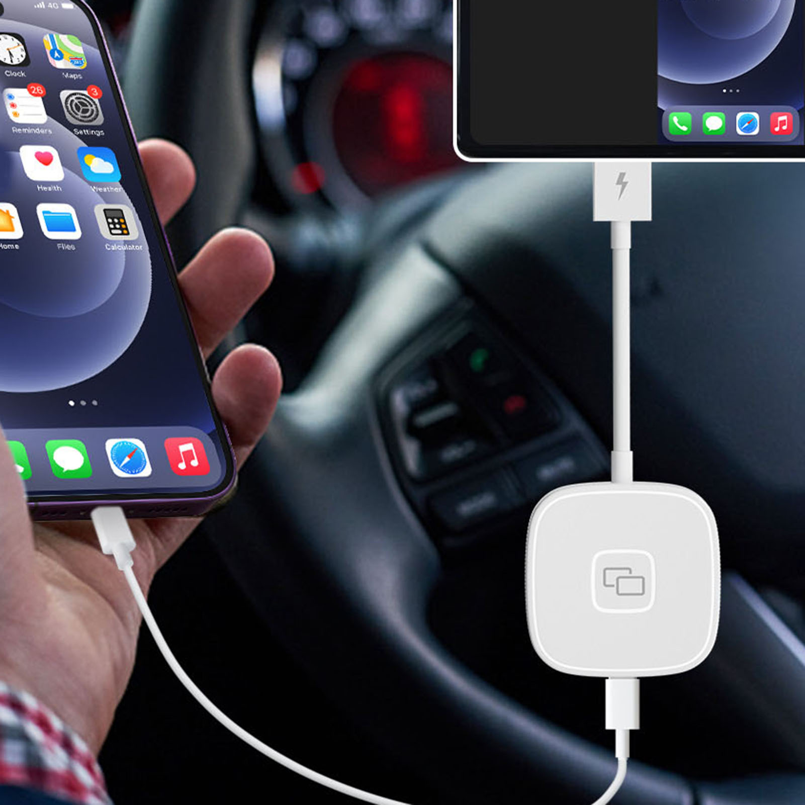 (exklusiv In Südostasien Erhältlich) Aibox Screen Mirroring Box Für Iphone, Carplay Und Original Kabelgebundene Projektion (uvp: 1.199 Thb) Rund