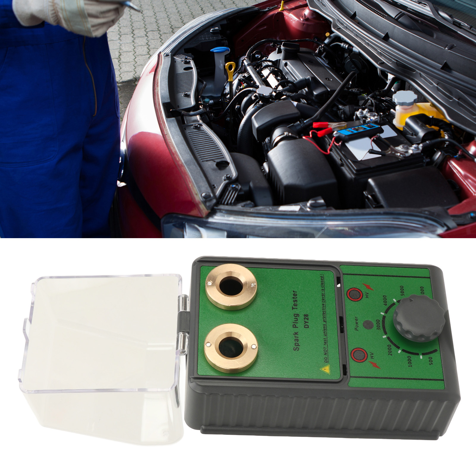 Zündkerzentester/kfz-doppellochzündungsprüfer Gemäß Europäischem Standard (europäischer Standardstecker, Breiter Spannungsbereich 100-240 V)