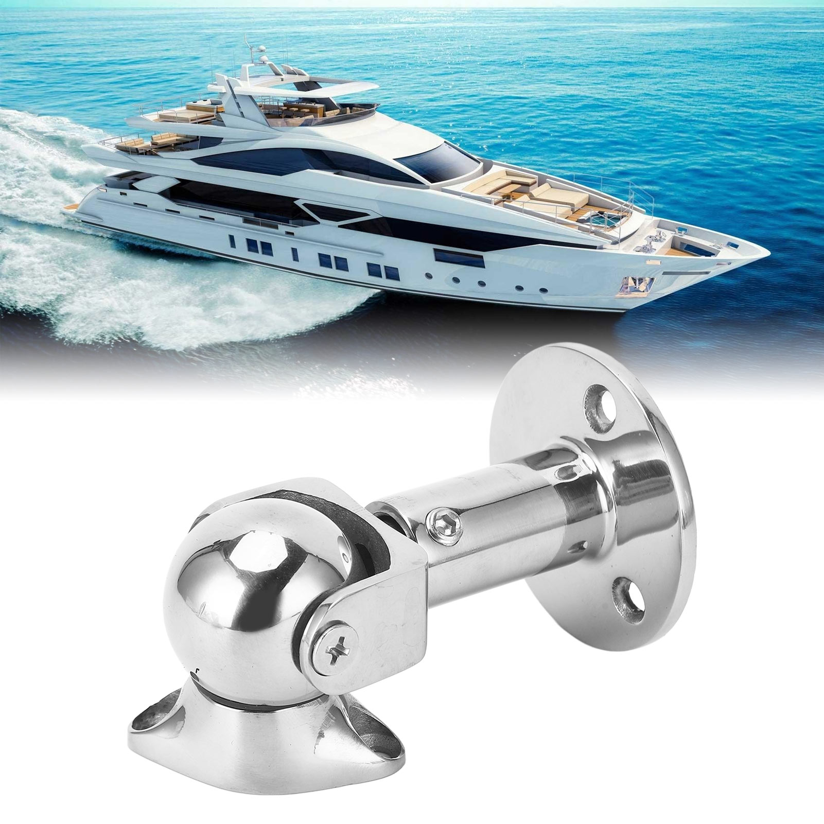 Hochwertiges Magnetisches Türschloss-set Aus Edelstahl 316 In Marinequalität Und Drehbare Tür- Und Fensterhalterung Aus Edelstahl In Marinequalität, Verstellbar Von 3,5 Bis 4,5 Zoll (0442sa4n).