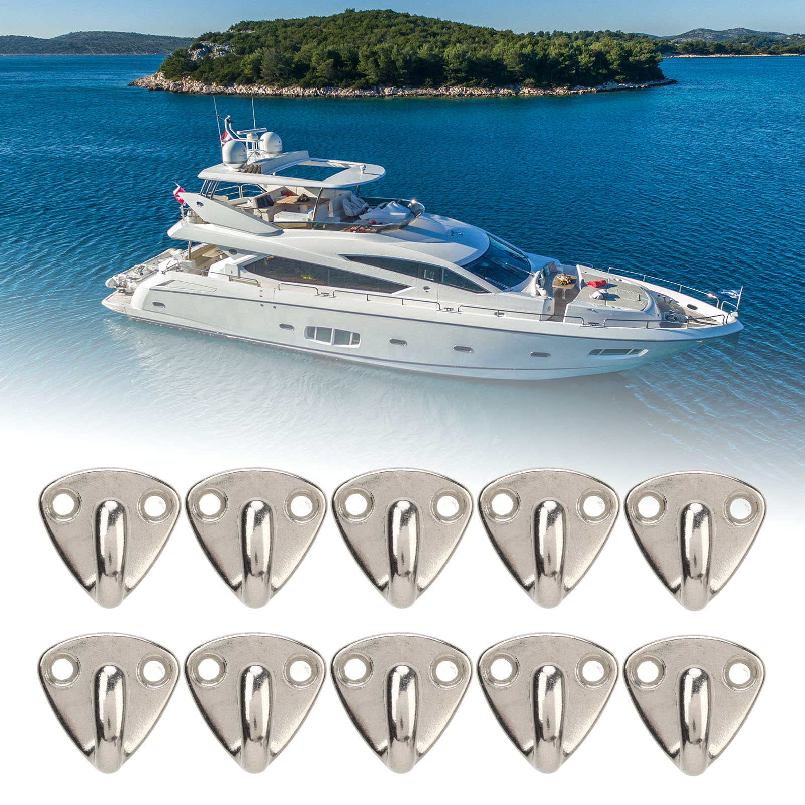 10 Ösen-fenderhaken Aus Seewasserbeständigem Edelstahl 316, Zubehör Für Die Schifffahrt (haken-kleiderhaken).