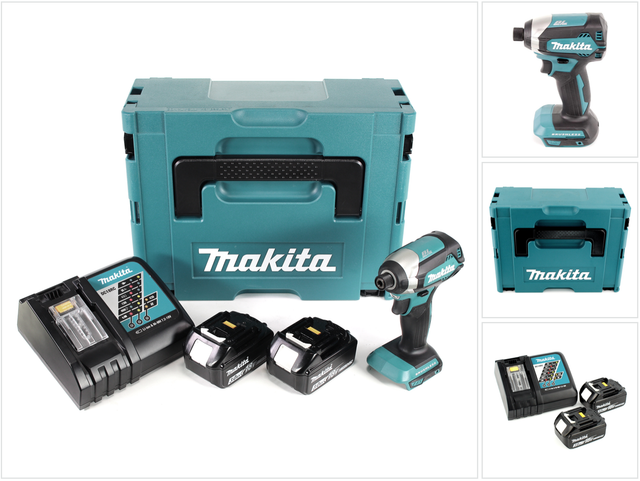 Dtd 153 rfj Akku Schlagschrauber 1/4' 18V 170Nm brushless + 2x Akkus 3,0 Ah + Schnellladegerät im Makpac 2 - Makita