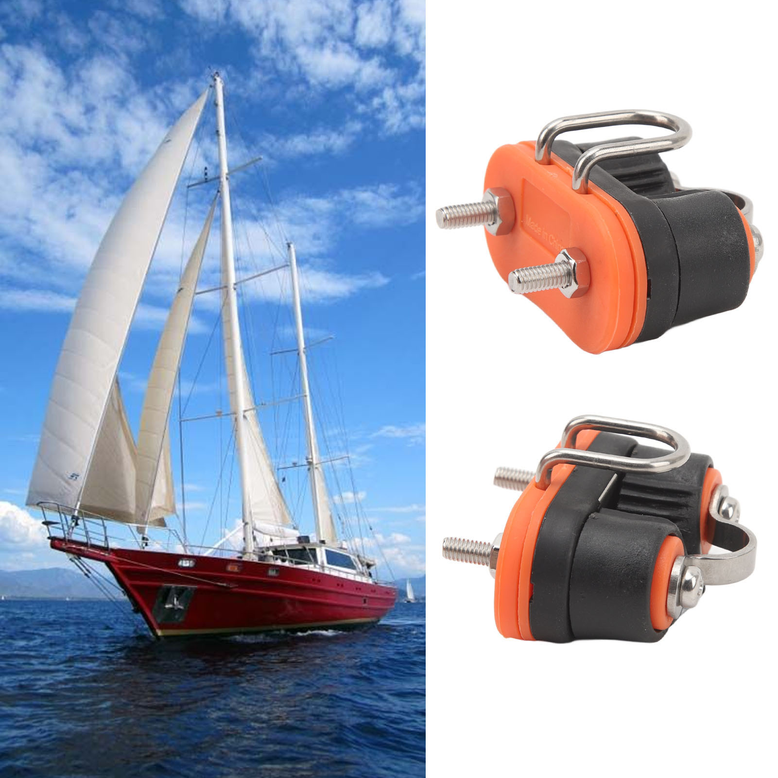 (zu Kombinieren Mit Produktnummer 1619220115511) 2 Marine-nylon-cam-clips, Führungsringe Und Kabelführungen Für 3 Bis 6 Mm Seile.