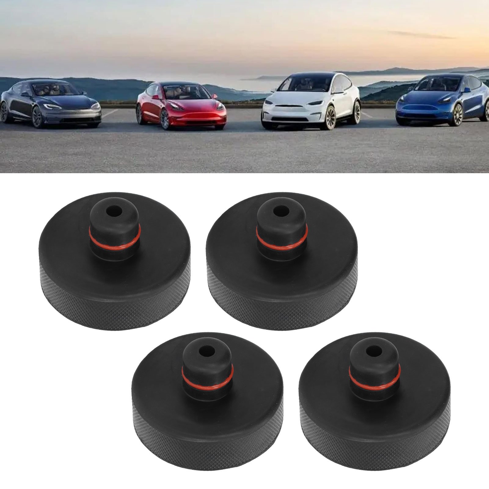 (t04) 4 Stoßdämpfende Gummi-wagenheberauflagen, Geeignet Für Tesla Model 3/y (teilenummer: M3-ga48l)