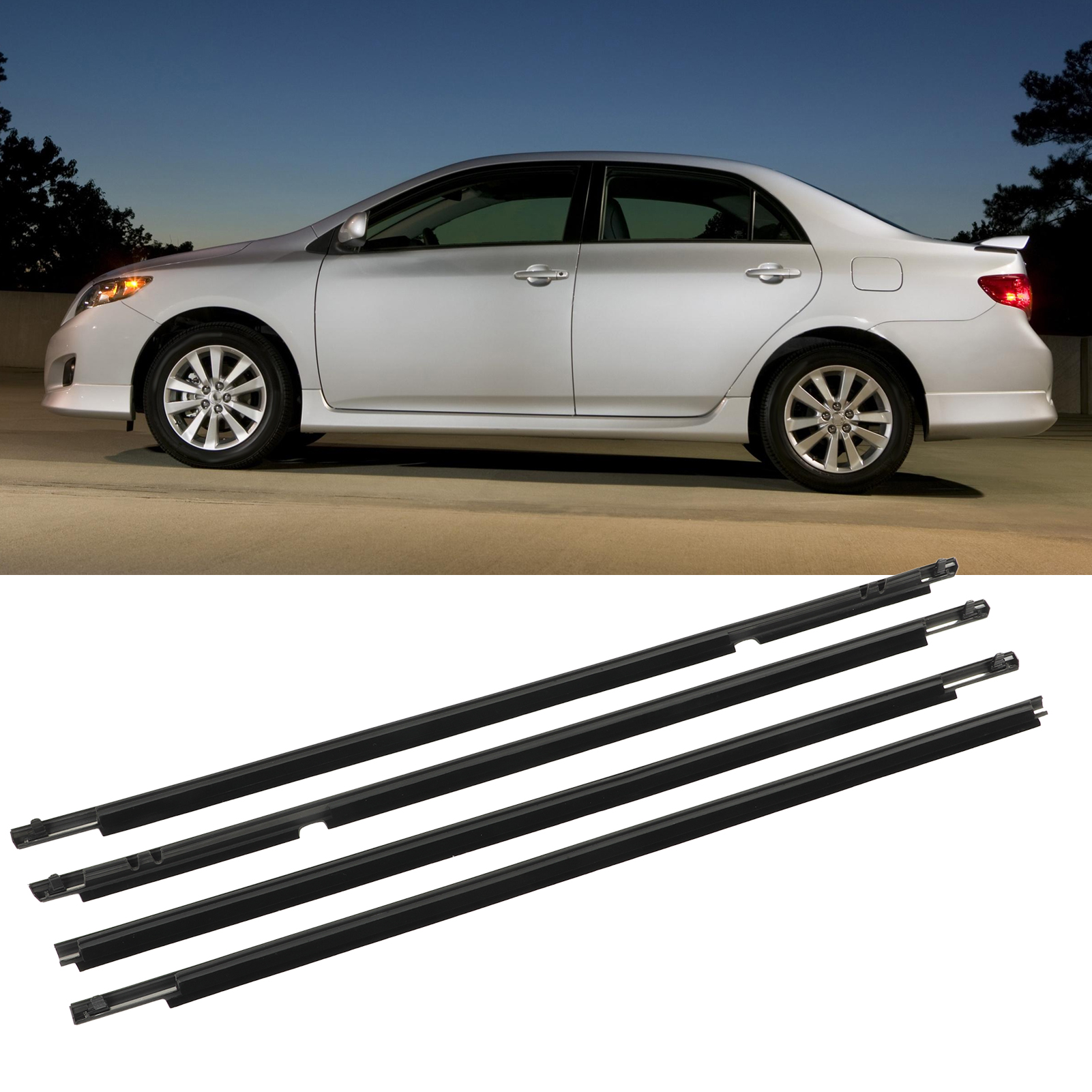 Satz Mit 4 Tür- Und Fensterdichtungen, Formteile Für Toyota Corolla 2009-2012 7573012300 (mw-1004-bk)