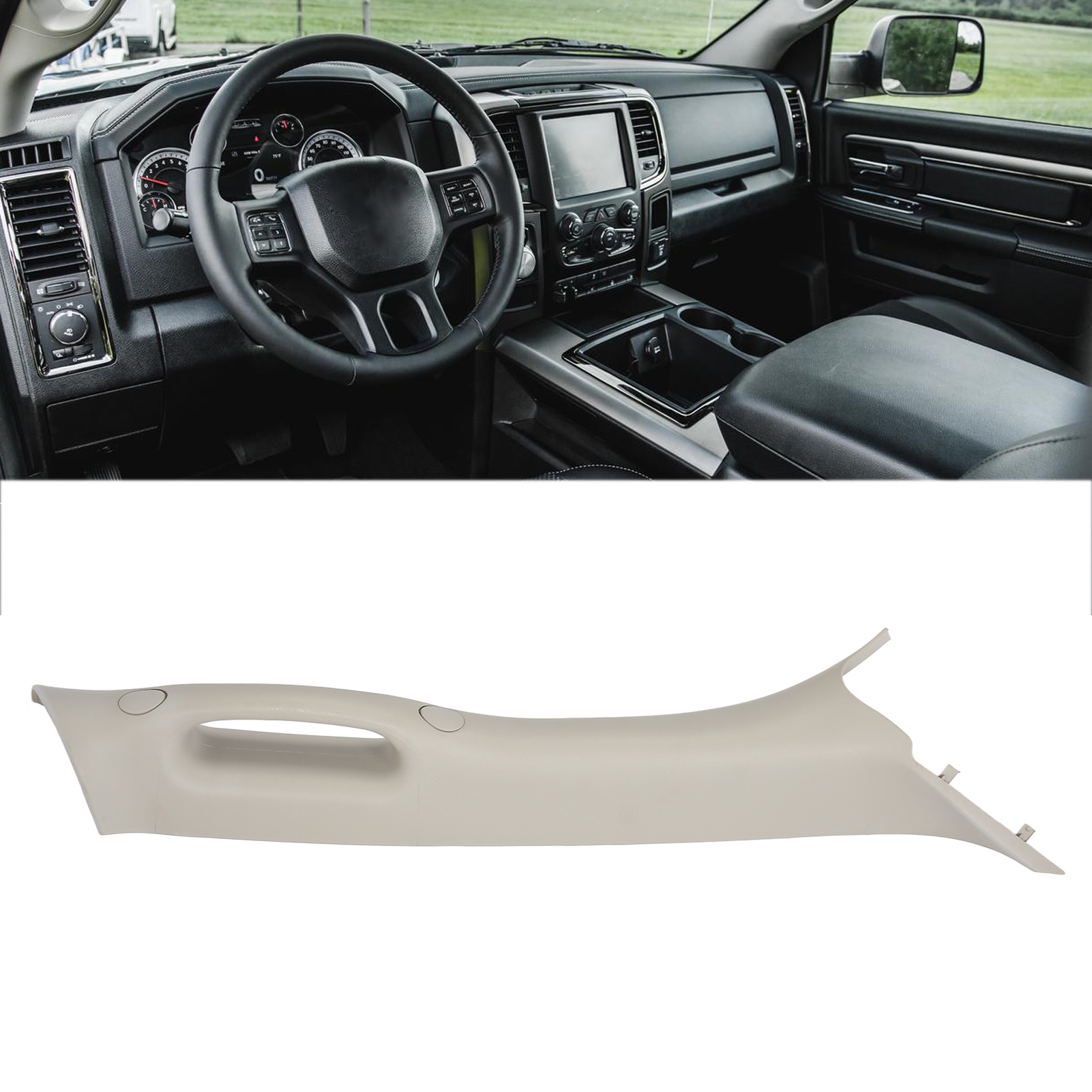 Rechte Vordere A-säulenverkleidung (beifahrerseite) Für Dodge Ram 1500, 2500 Und 3500 (2006-2010), Teilenummer 5gr28bd1ah, Übergroße Abmessungen.