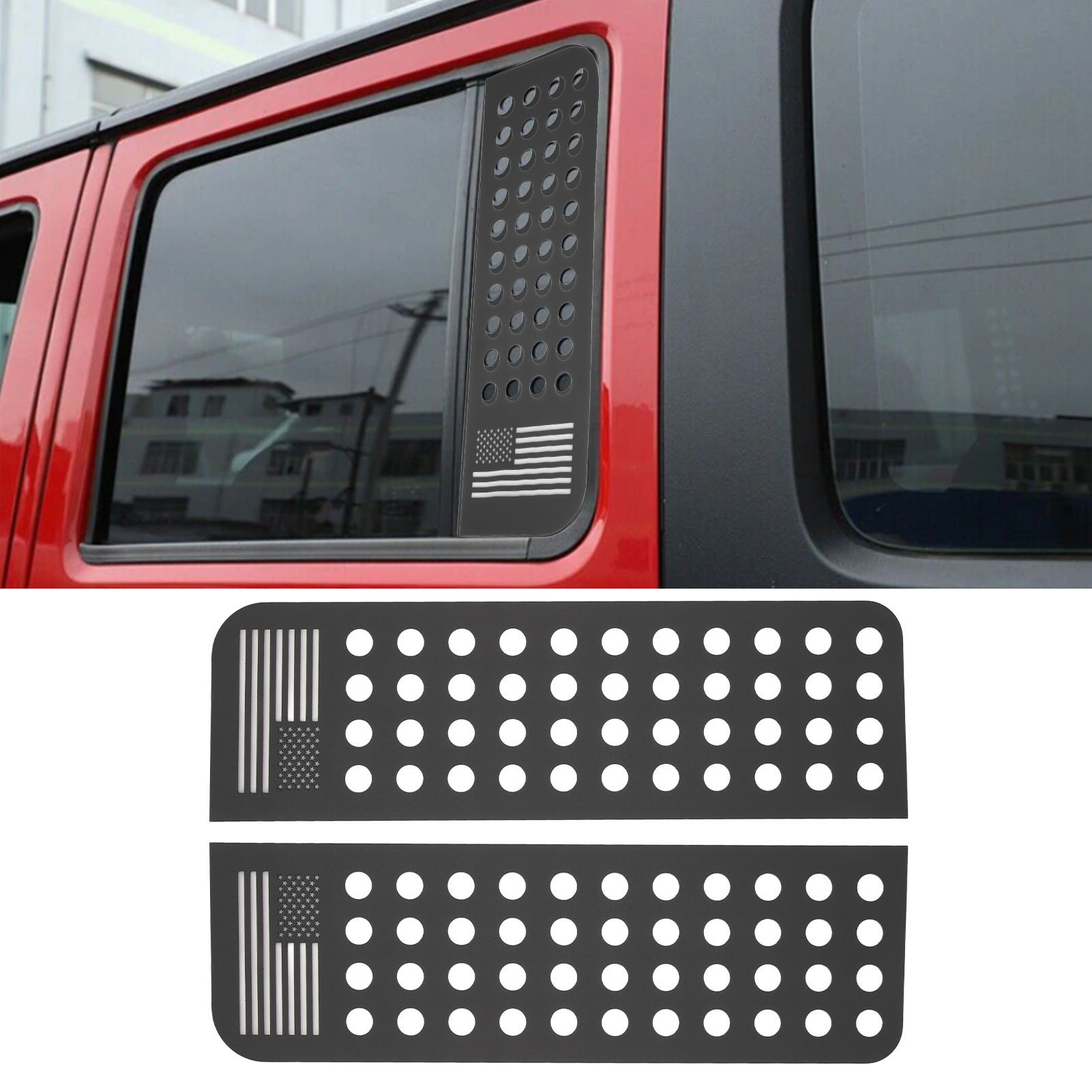 Zwei Aufkleber Aus Aluminiumlegierung Für Türen Und Heckscheiben, Passend Für Jeep Wrangler Jk Modelle 2007-2018b.