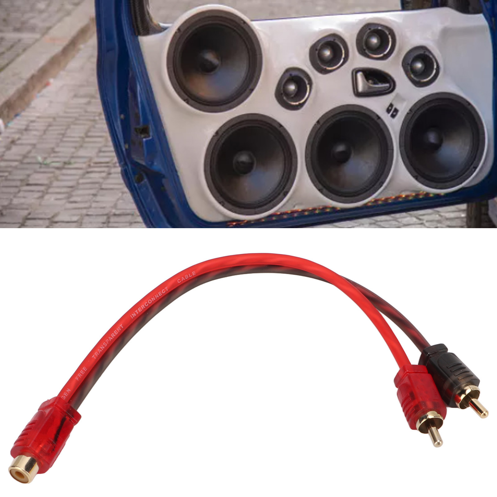 Rca-audiokabel Für Autolautsprecher (eine Buchse Und Zwei Stecker) (verkauf Im Viererpack)