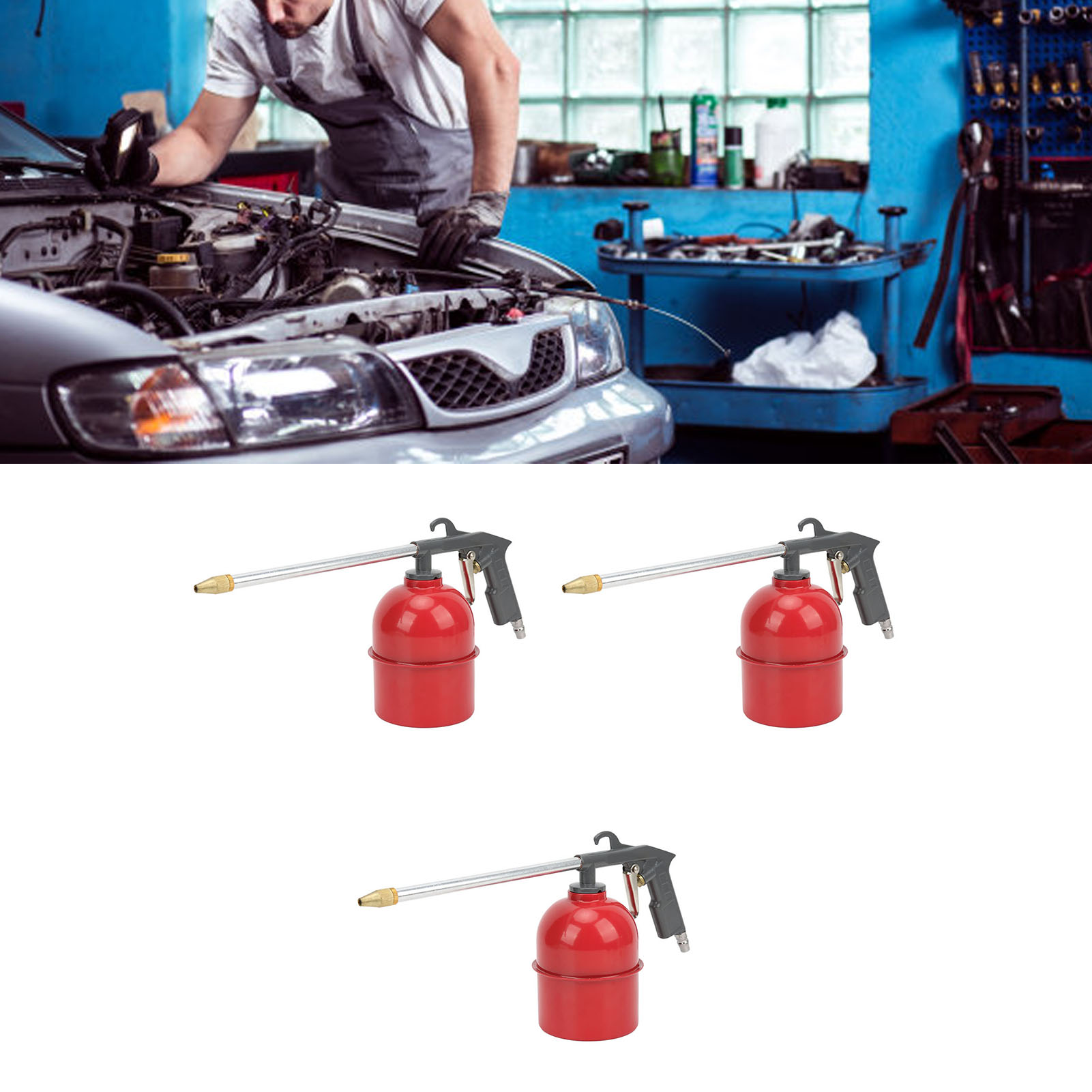 Set Mit 3 Automotor-reinigungspistolen Inklusive Sprühflasche (grifffarbe Zufällig)
