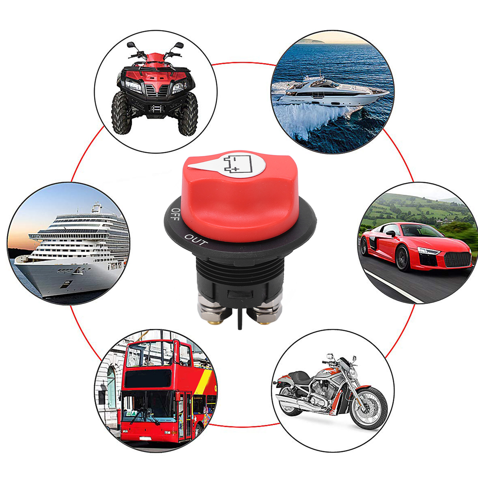 32v Ein-aus-aus/100a Auto-/wohnmobil-batterieschalter Mit Stromanschlusskabel (cp-0659)