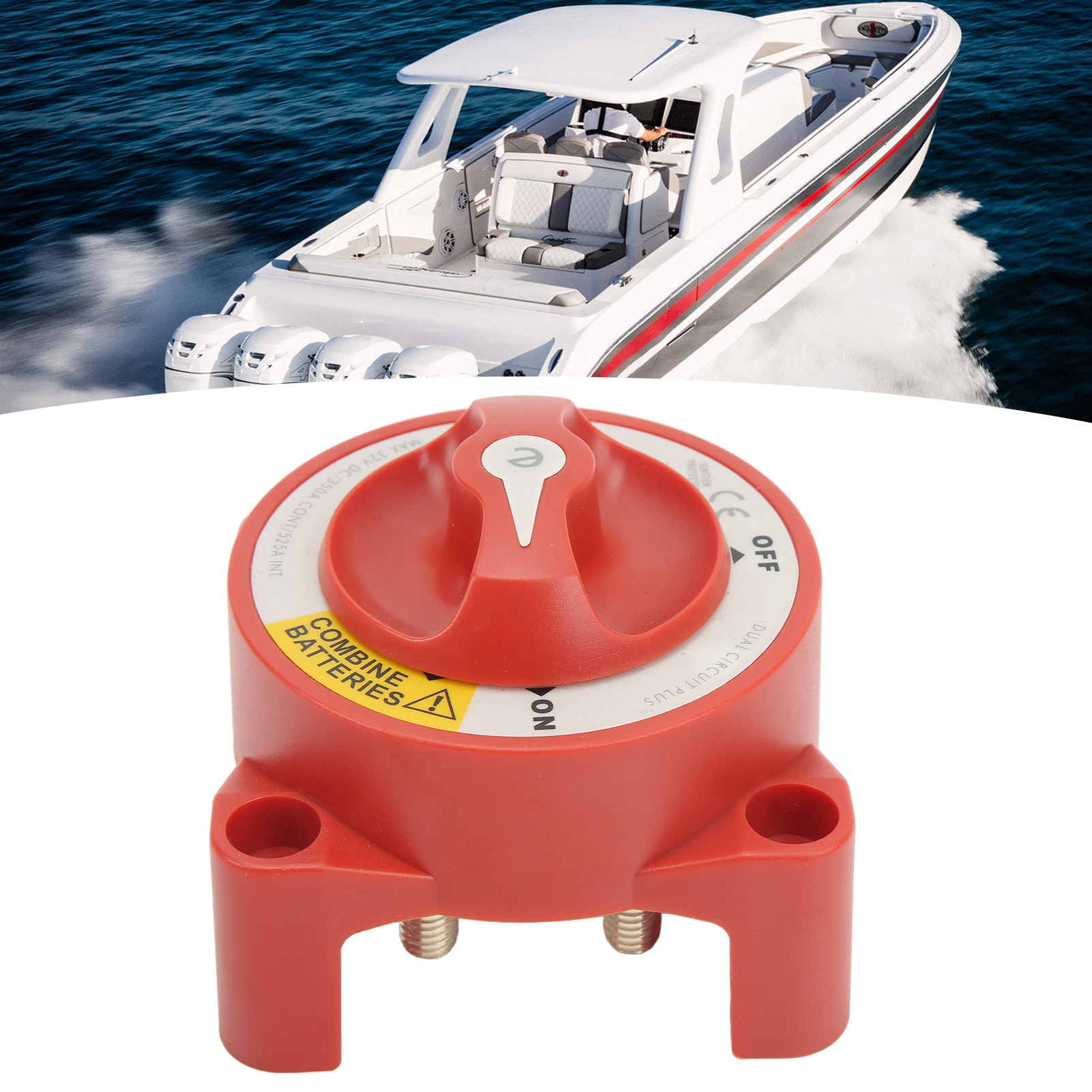 Marine-batterietrennschalter Für Boote/wohnmobile 350 A, Serie E 5511e, Marine-batterieschalter, 4-polig, 2-positionen-drehschalter (yc101982)