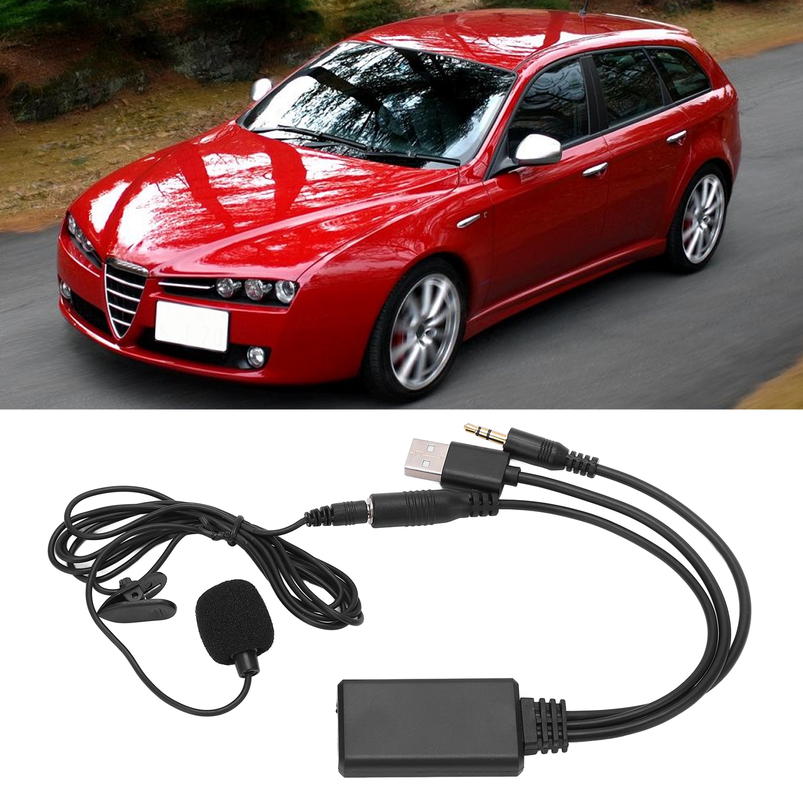 Bluetooth 5.0 Aux-in Kabeladapter Für Fiat Grande Punto, Alfa 159 Und Alfa Romeo: Audioeingang, Freisprechmikrofon Für Telefonate.